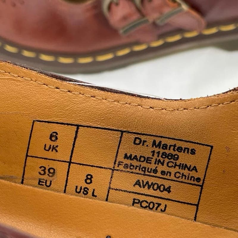 Dr. Martens Mary Jane Brown Smooth Leather Double Buckle Oxford Classic Shoes Size 8