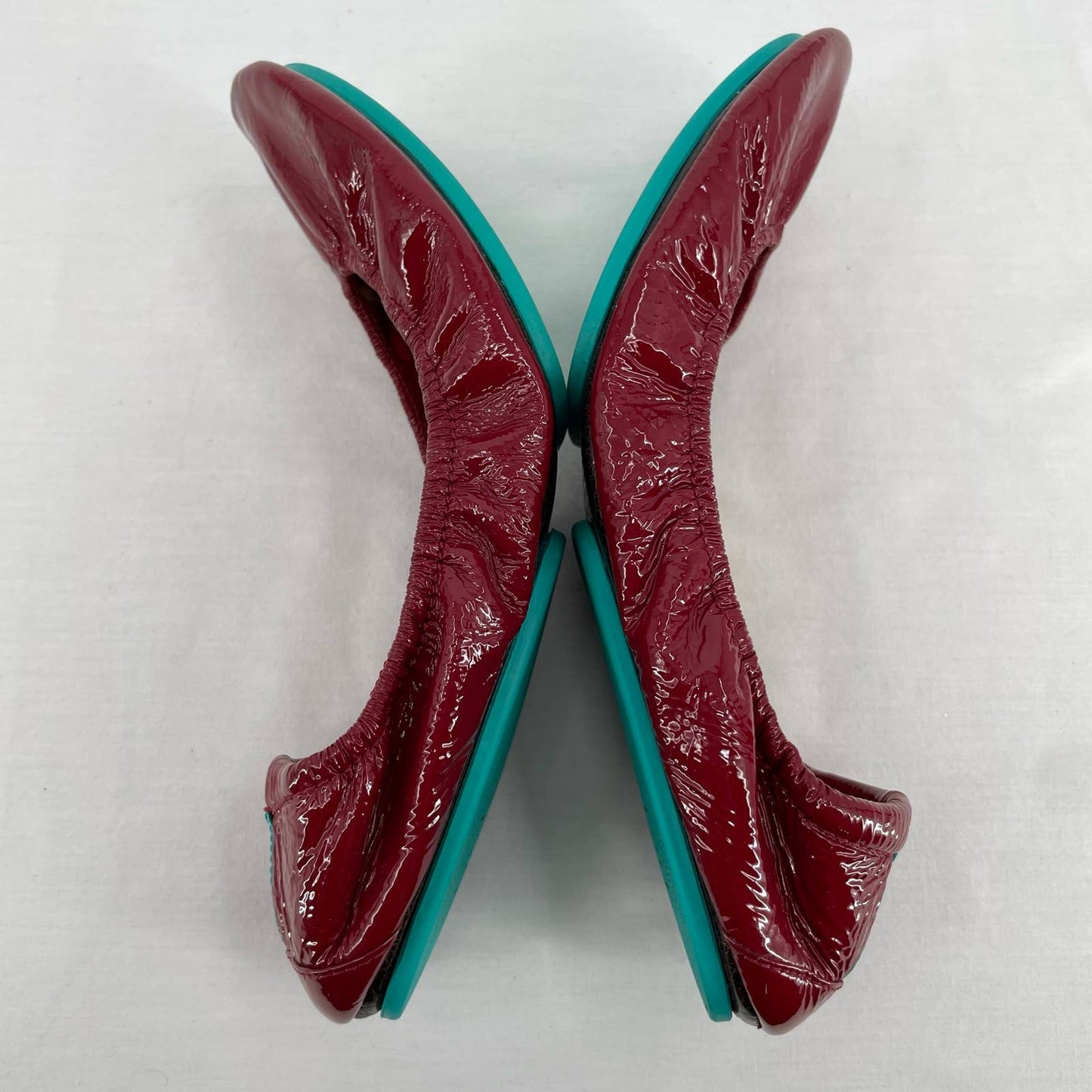 Tieks Ruby Red Patent Leather Ballet Flats Classic Foldable Travel Shoes Size 9