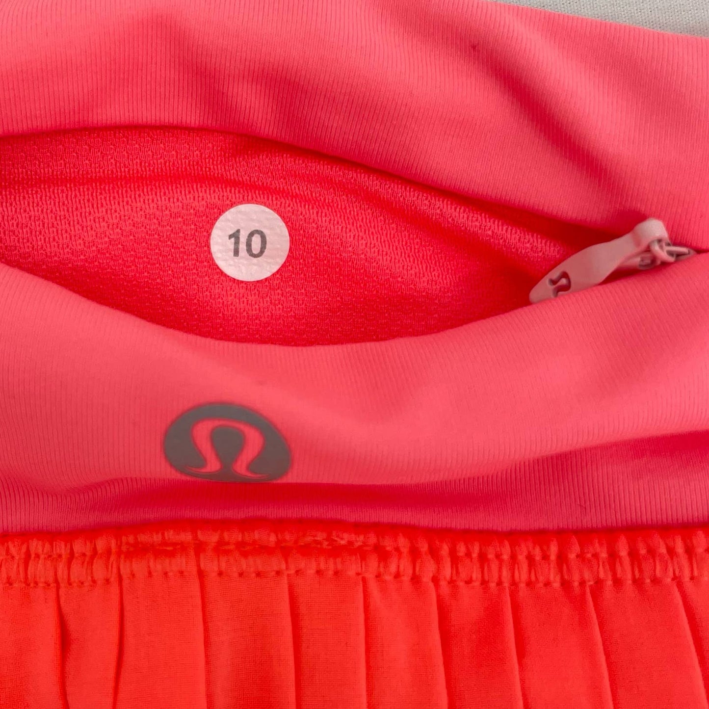 Lululemon Pleat To Street II Skirt Neon Grapefruit Pleated Skort Tennis Orange Size 10