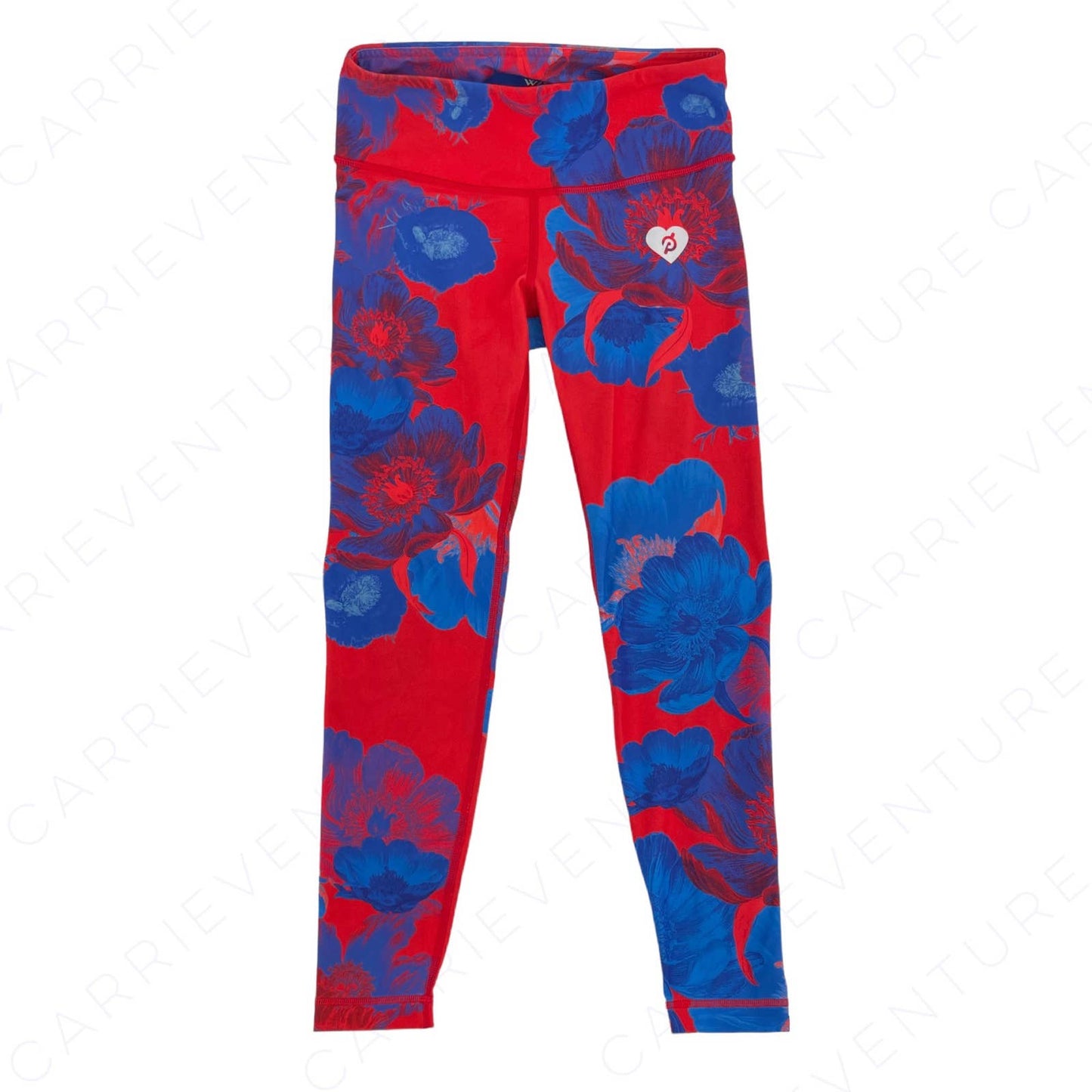 Peloton Emma Lovewell WITH Red Blue Floral Leggings Wear It To Heart Women’s Size S