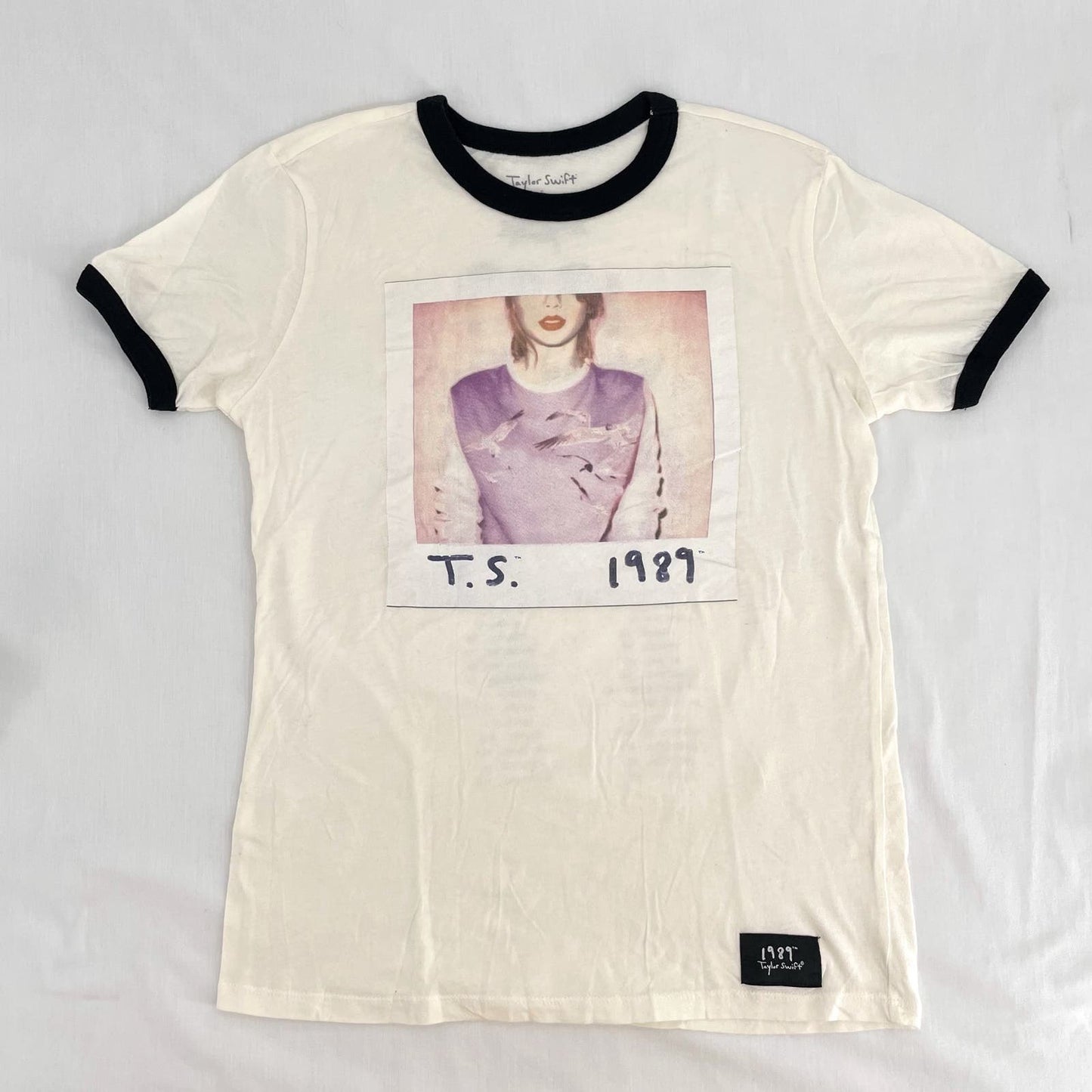 Taylor Swift 1989 Ringer Tee Polaroid Graphic World Tour Concert T-Shirt Size S