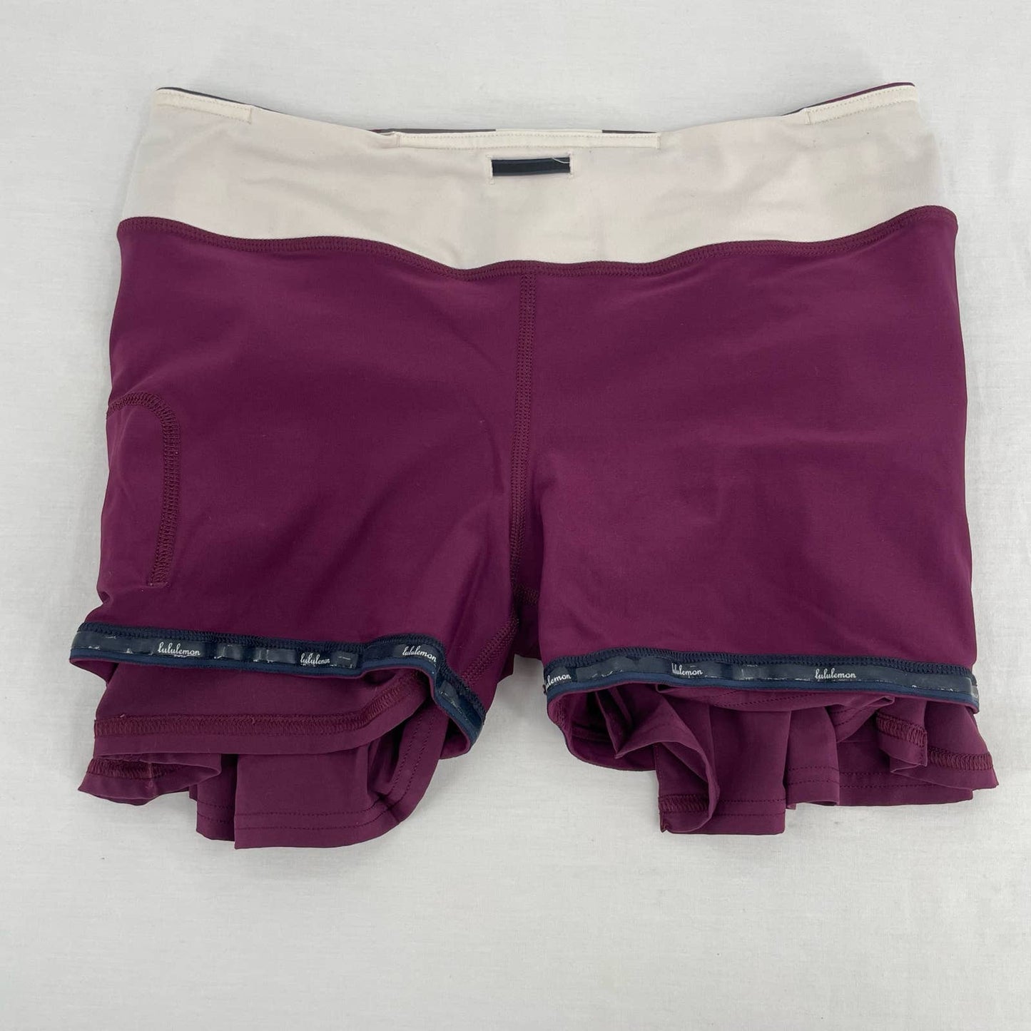 Lululemon Pace Setter Plum Pow Stripe Active Skort Tennis Skirt Golf Running Size 6