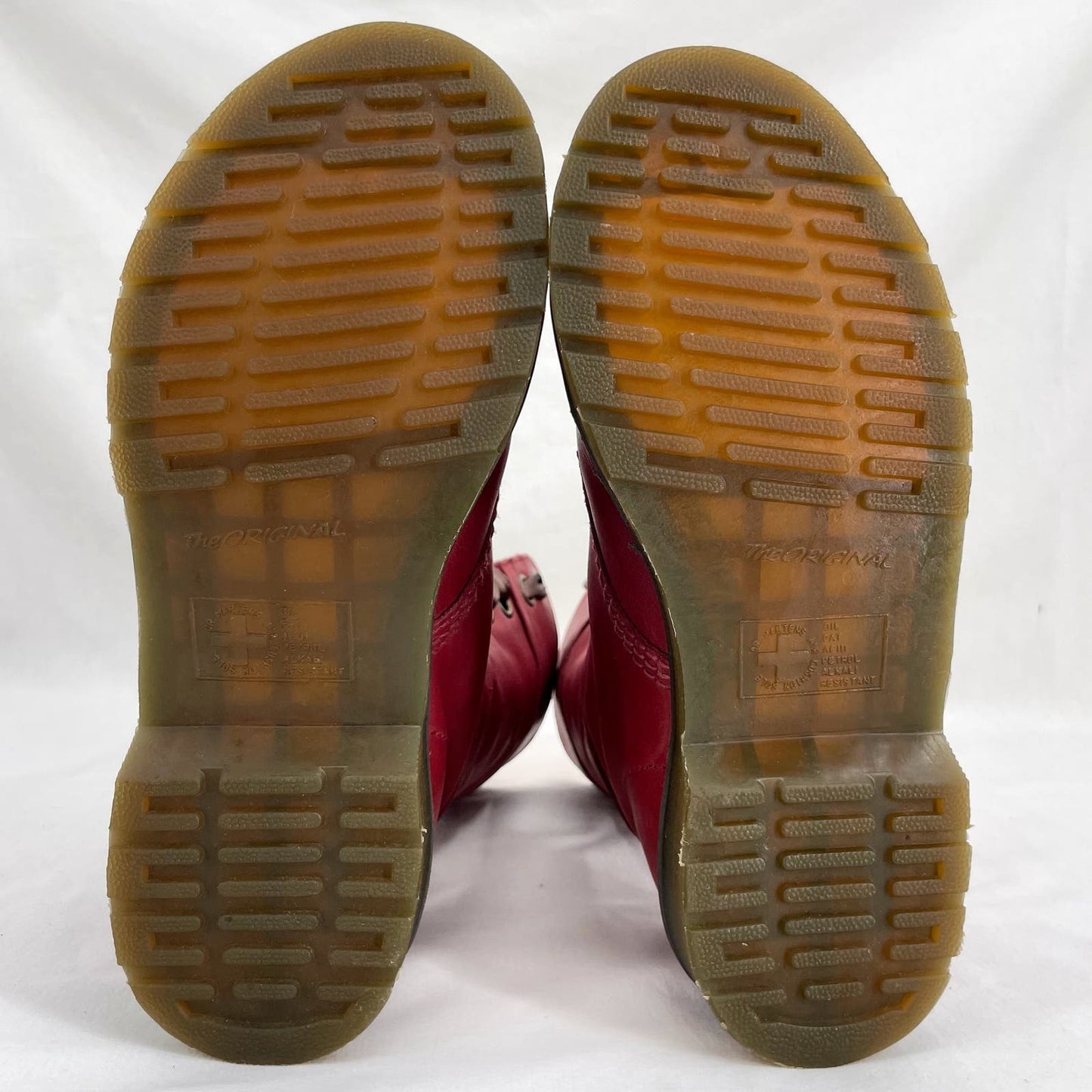 Dr. Martens Triumph Boots Red Oxblood Leather Pirate Fold Down Floral Boots US Size 7