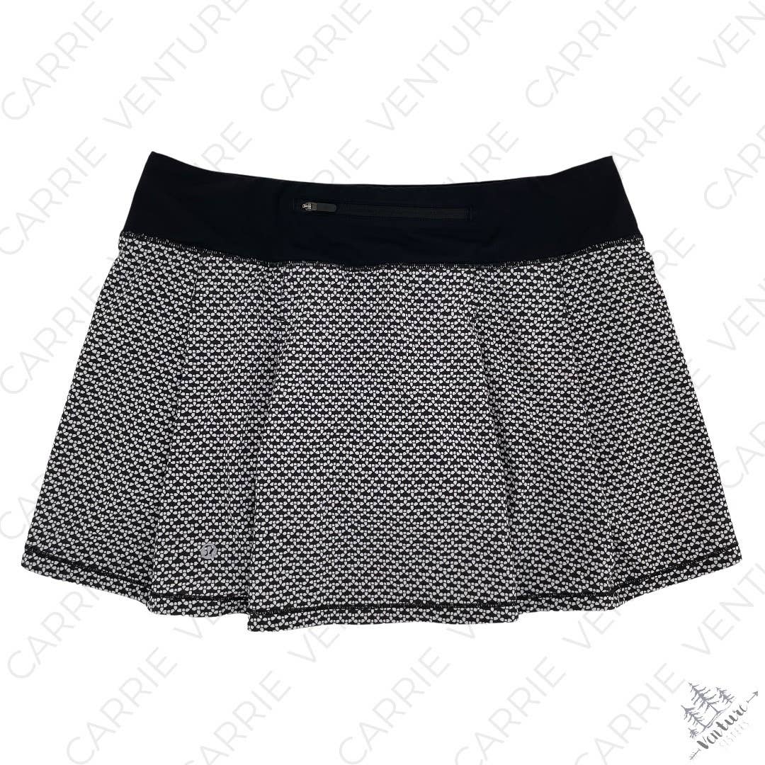 Lululemon Tall Pace Rival Skirt Monochromic Black White Pattern Active Skort Size 8