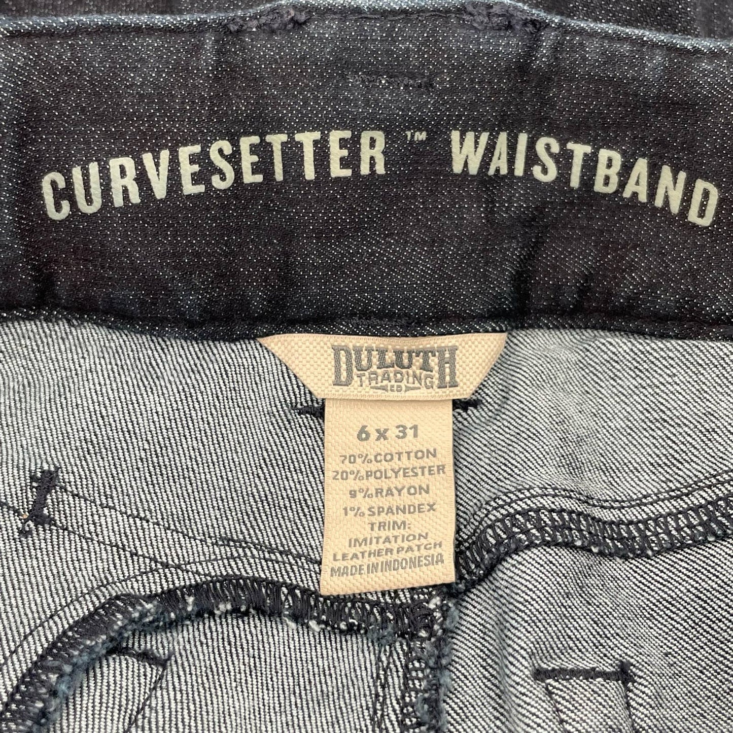 Duluth Trading Work Jeans Double Flex Double-Chapped Bootcut Dark Blue Size 6/31