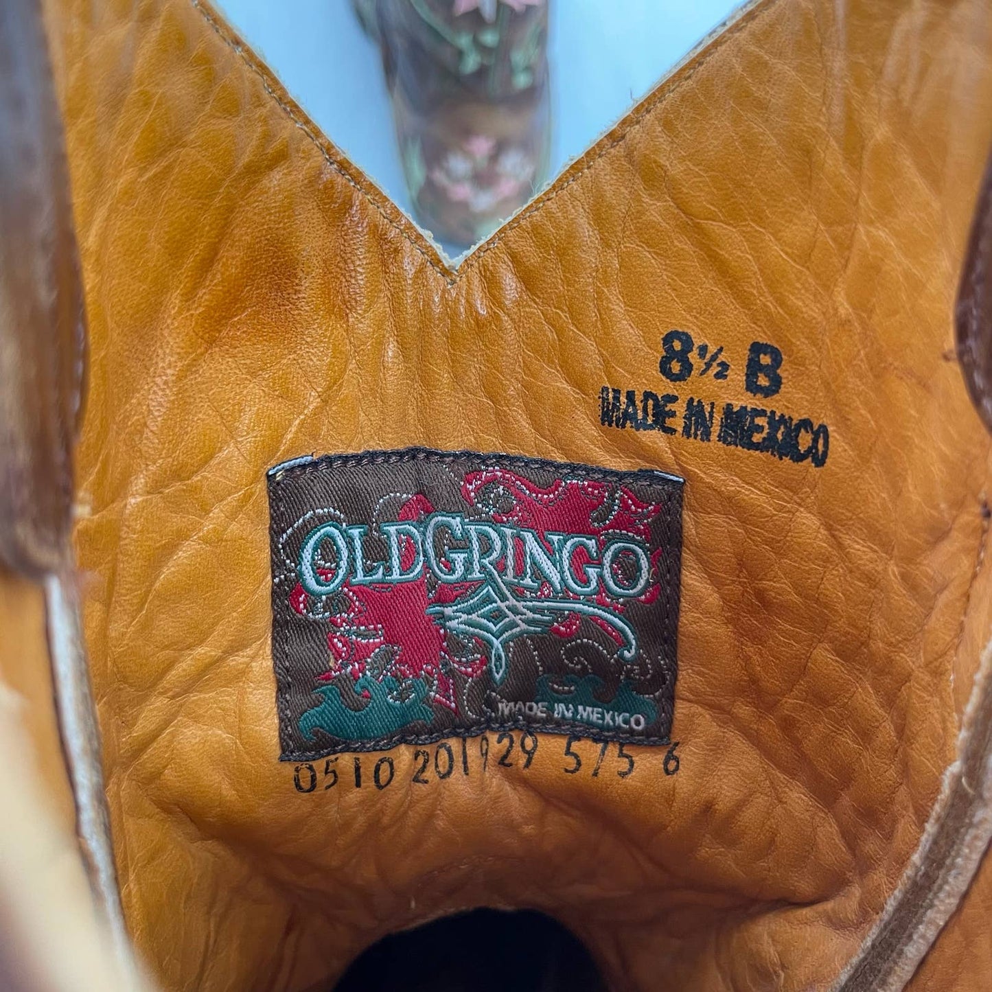Old Gringo Ellie Boot Low Western Cowboy Cowgirl Floral Leather Brass Brown Size 8.5