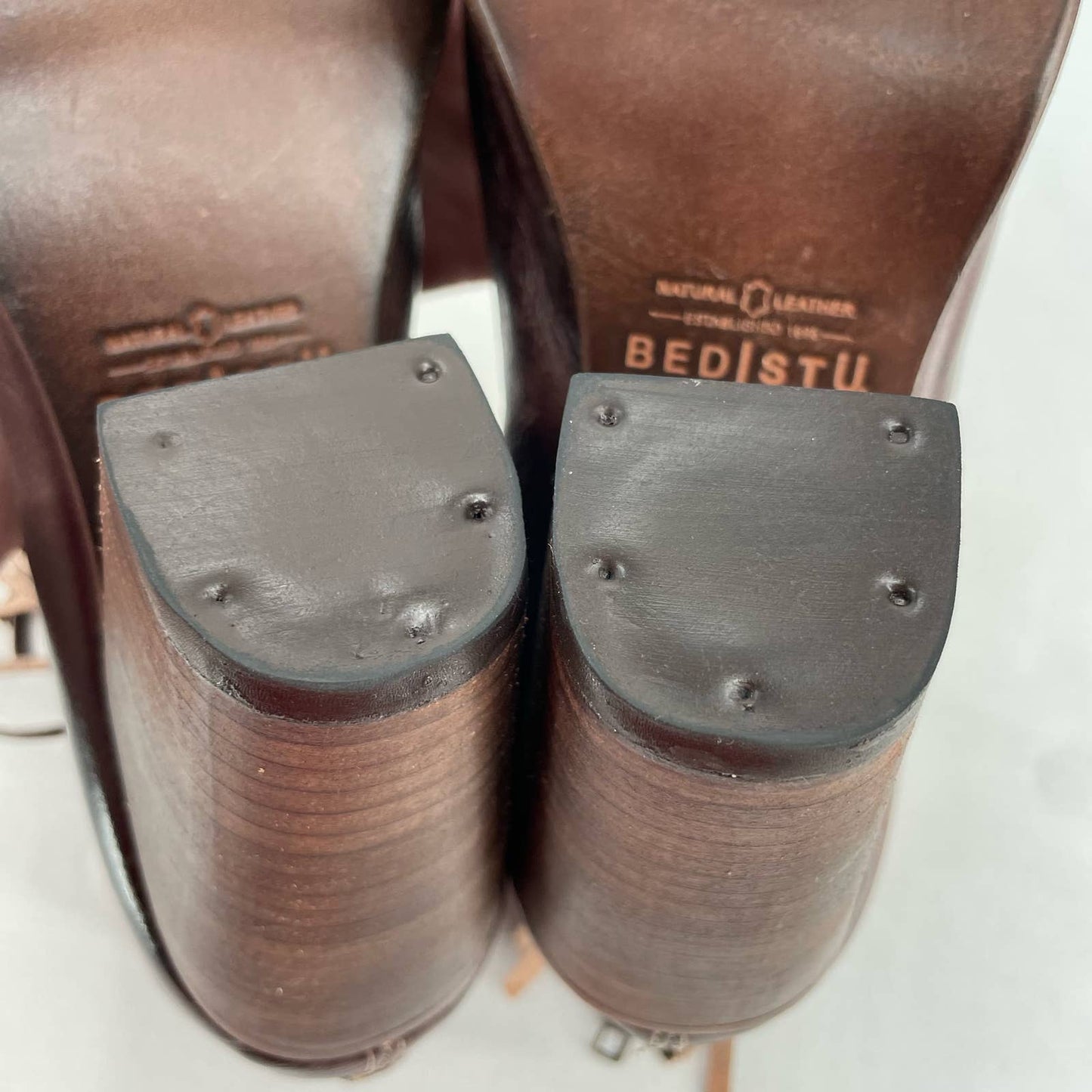 BED|STU Olivia Brown Rustic Fringe Peep Toe Ankle Booties Western Boho Size 9.5