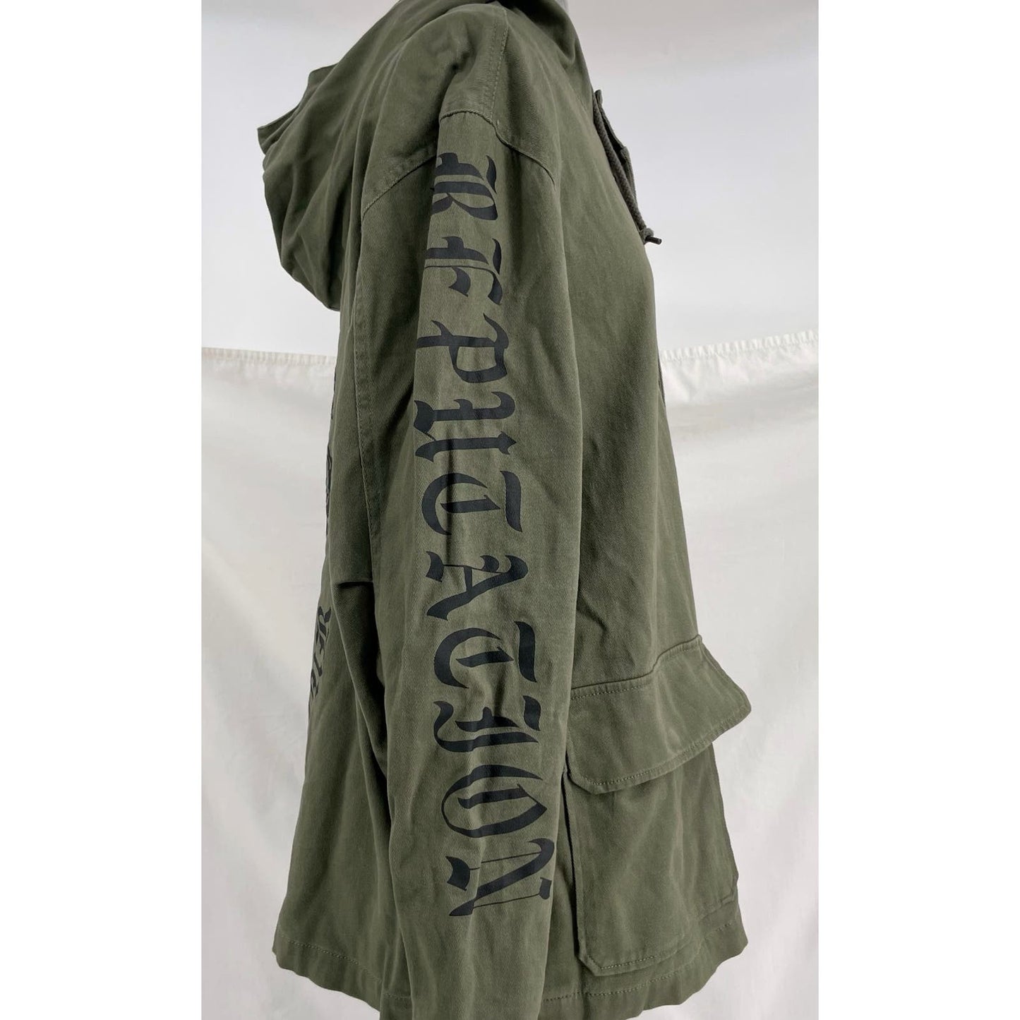 Taylor Swift Reputation Jacket Army Green Black Snake Stadium Tour Olive Coat Size L