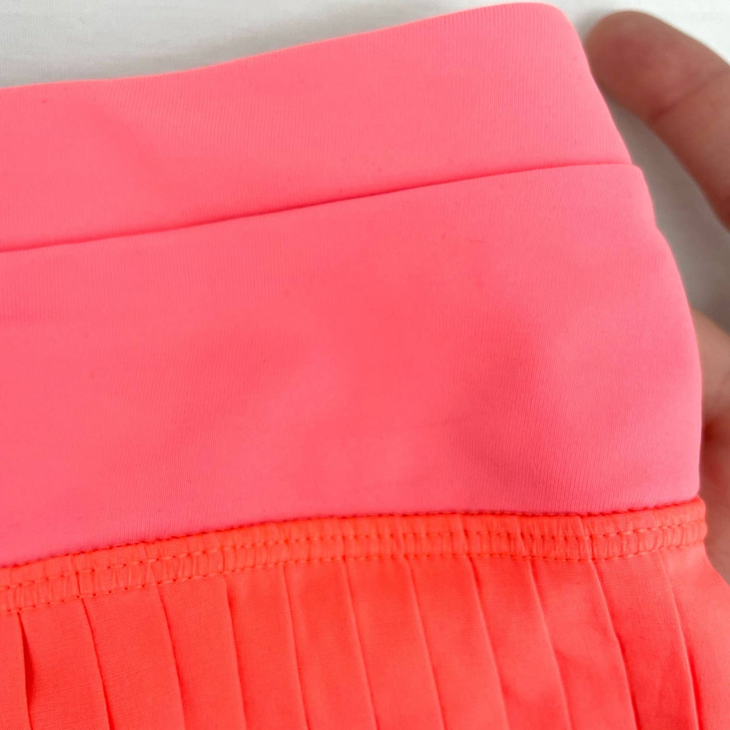 Lululemon Pleat To Street II Skirt Neon Grapefruit Pleated Skort Tennis Orange Size 10