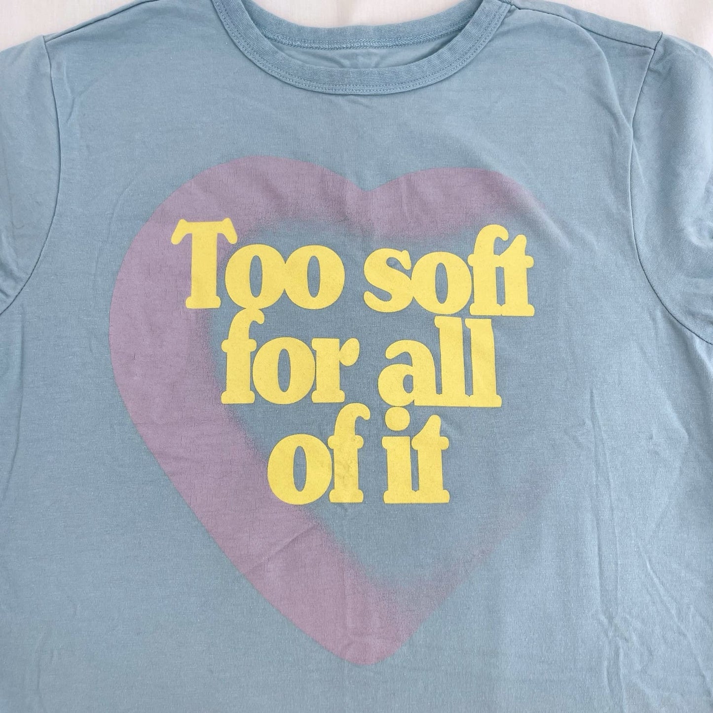 Taylor Swift Blue Baby Tee Too Soft For All Of It Sweet Nothing Midnights Heart Size M