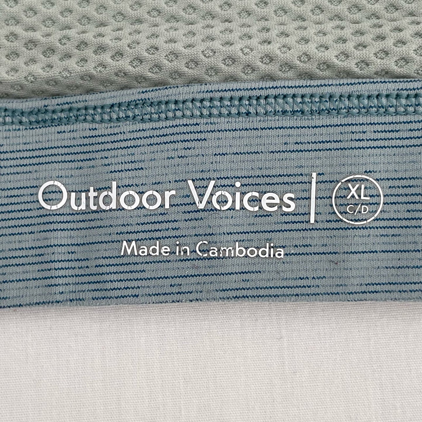 Outdoor Voices Zip Up Front Sports Bra Provincial Blue Adjustable Straps Size XL C/D