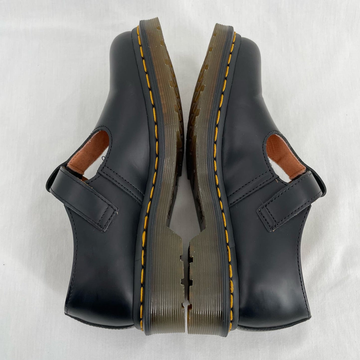 Dr. Martens Polley Mary Jane Black Smooth Leather Classic Academia Style Shoes Size 6