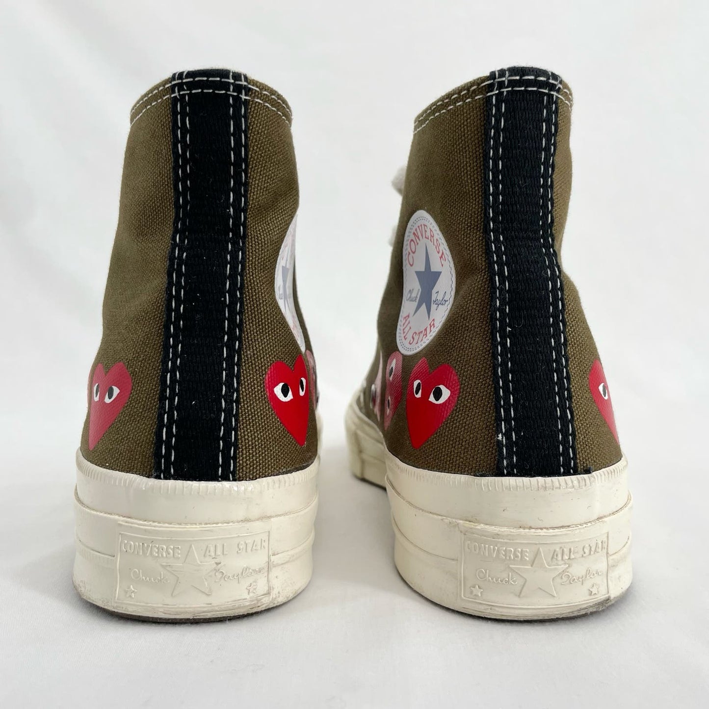 Converse X Comme des Garcons Play Chuck Taylor Multi Heart Khaki Sneaker Shoes Size 7