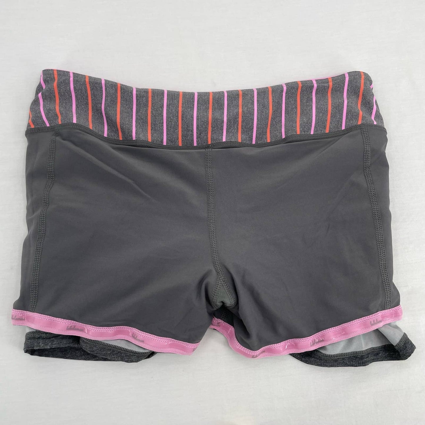 Lululemon Pace Rival II Skirt Heathered Deep Coal Tennis Skort Gray Grey Pink Size 6
