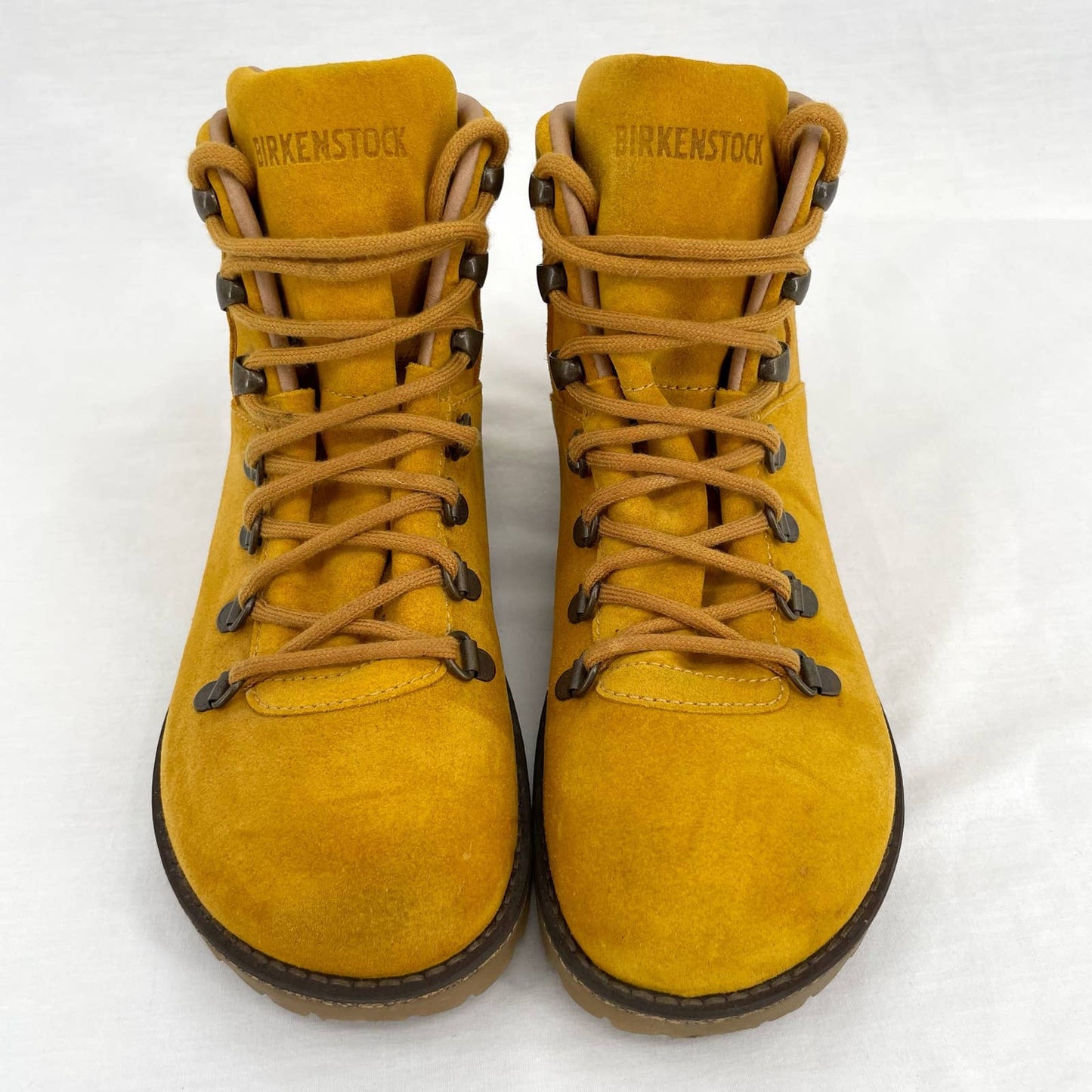 Birkenstock Jackson Boot Lace Up Ochre Yellow Suede Nubuck Narrow Size EU 38 | US 7
