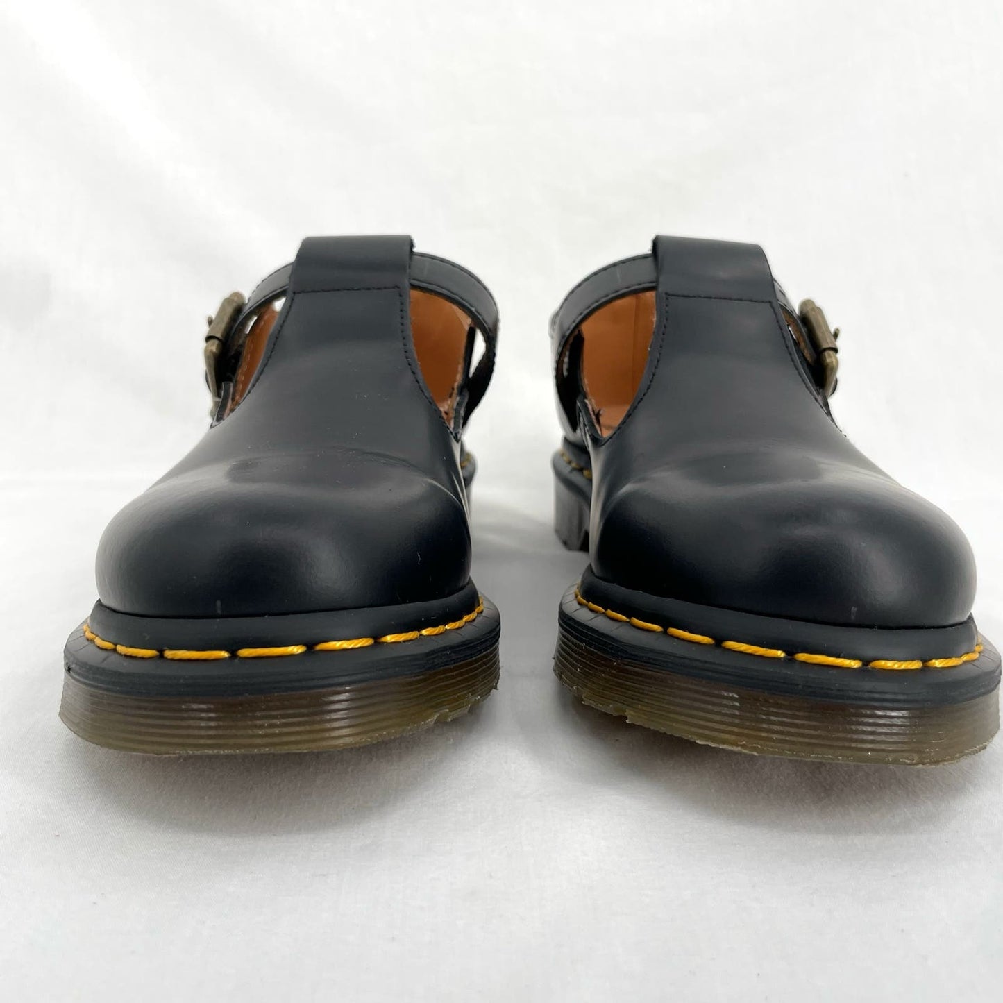 Dr. Martens Polley Mary Jane Black Smooth Leather Classic Academia Style Shoes Size 6