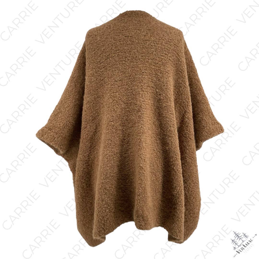 Lauren Manoogian Horizontal Poncho Camel Tan Oversized Alpaca Wool Blend One Size