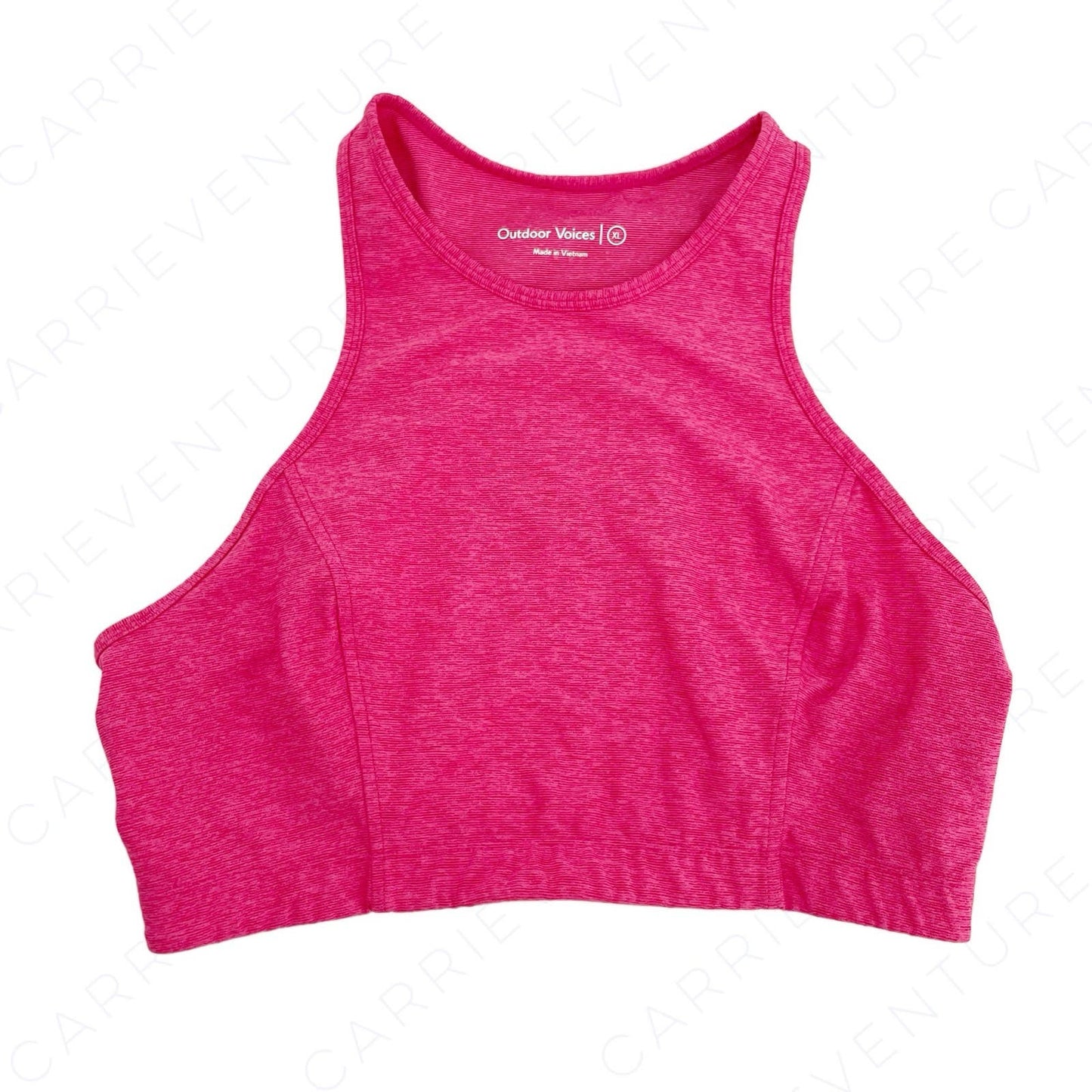 Outdoor Voices Athena Crop Top Flamingo Hot Pink High Neck Sports Bra Size XL