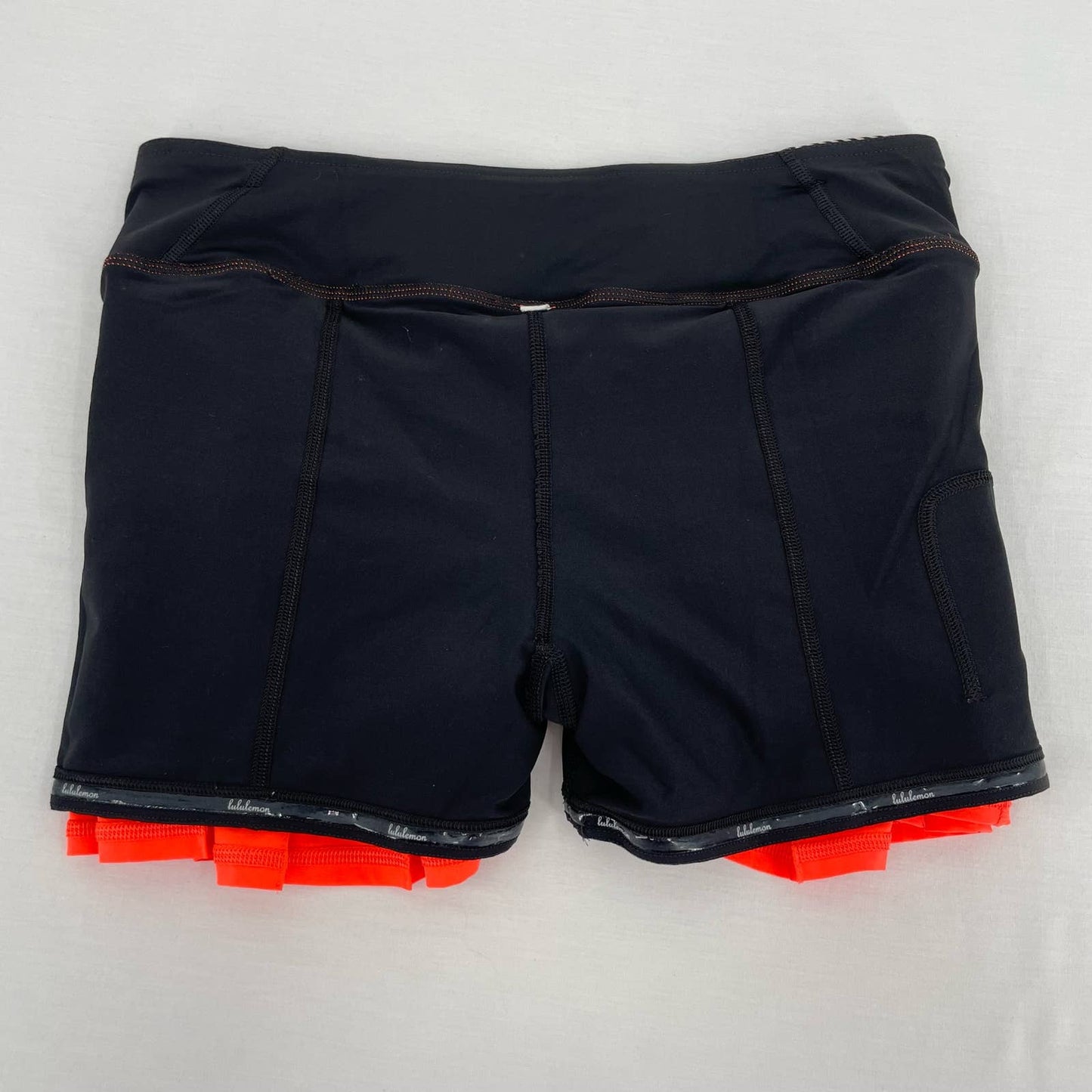 Lululemon Pace Setter Skirt Light Flare Tonka Stripe Cashew Blaze Orange Tennis Skort Size 6