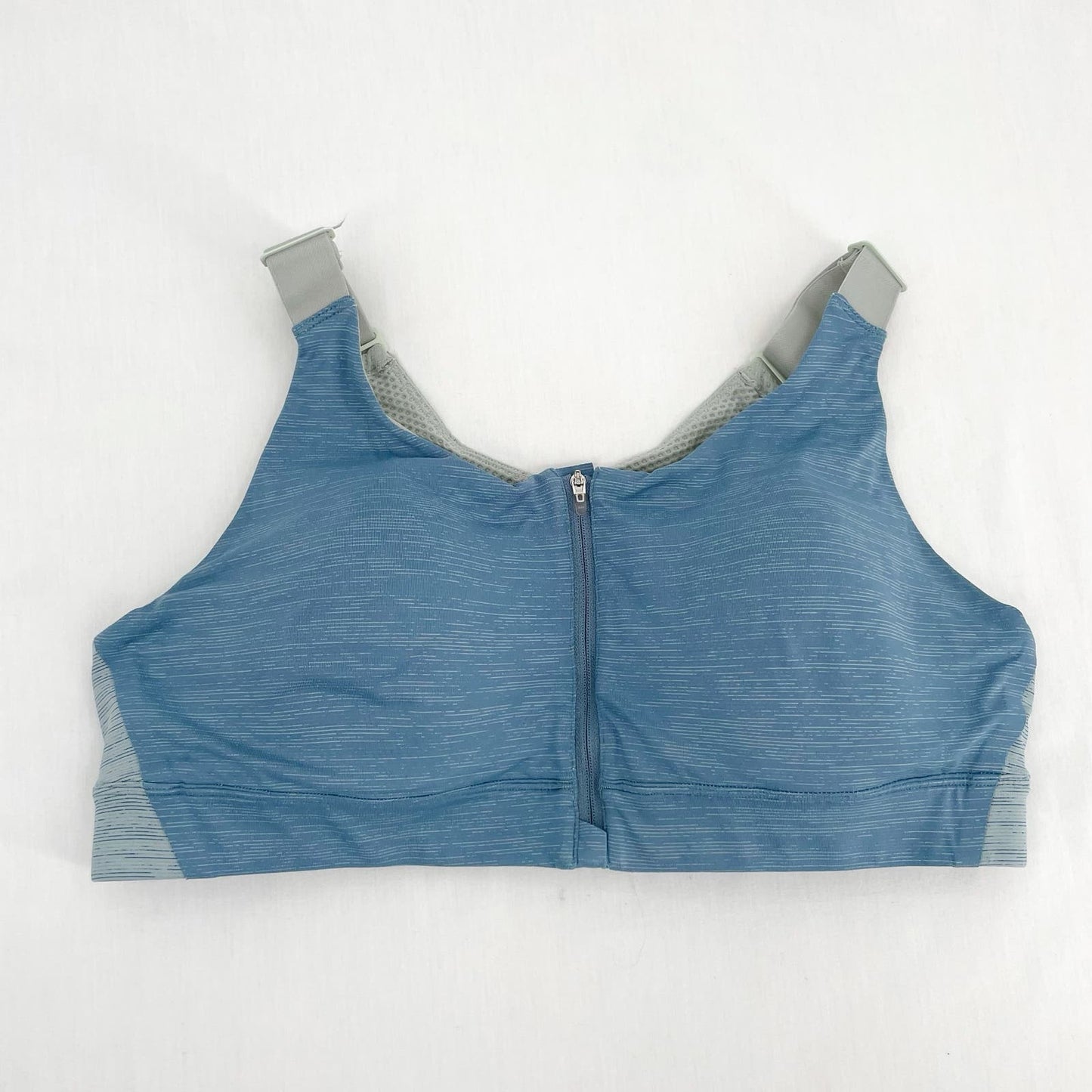 Outdoor Voices Zip Up Front Sports Bra Provincial Blue Adjustable Straps Size XL C/D