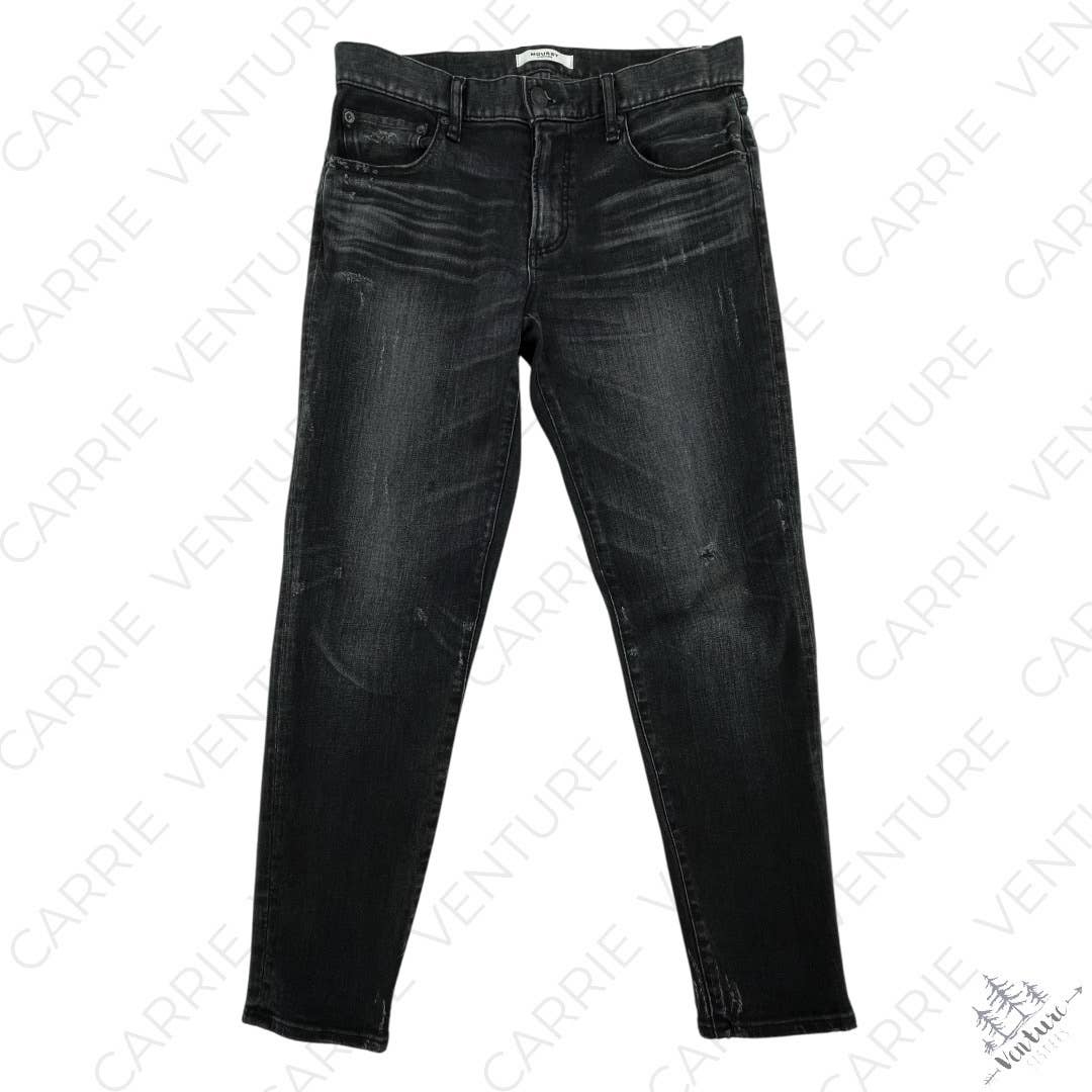 Moussy Vintage Black Jeans Distressed Straight Style 025EAC12-1220-1 Size 29