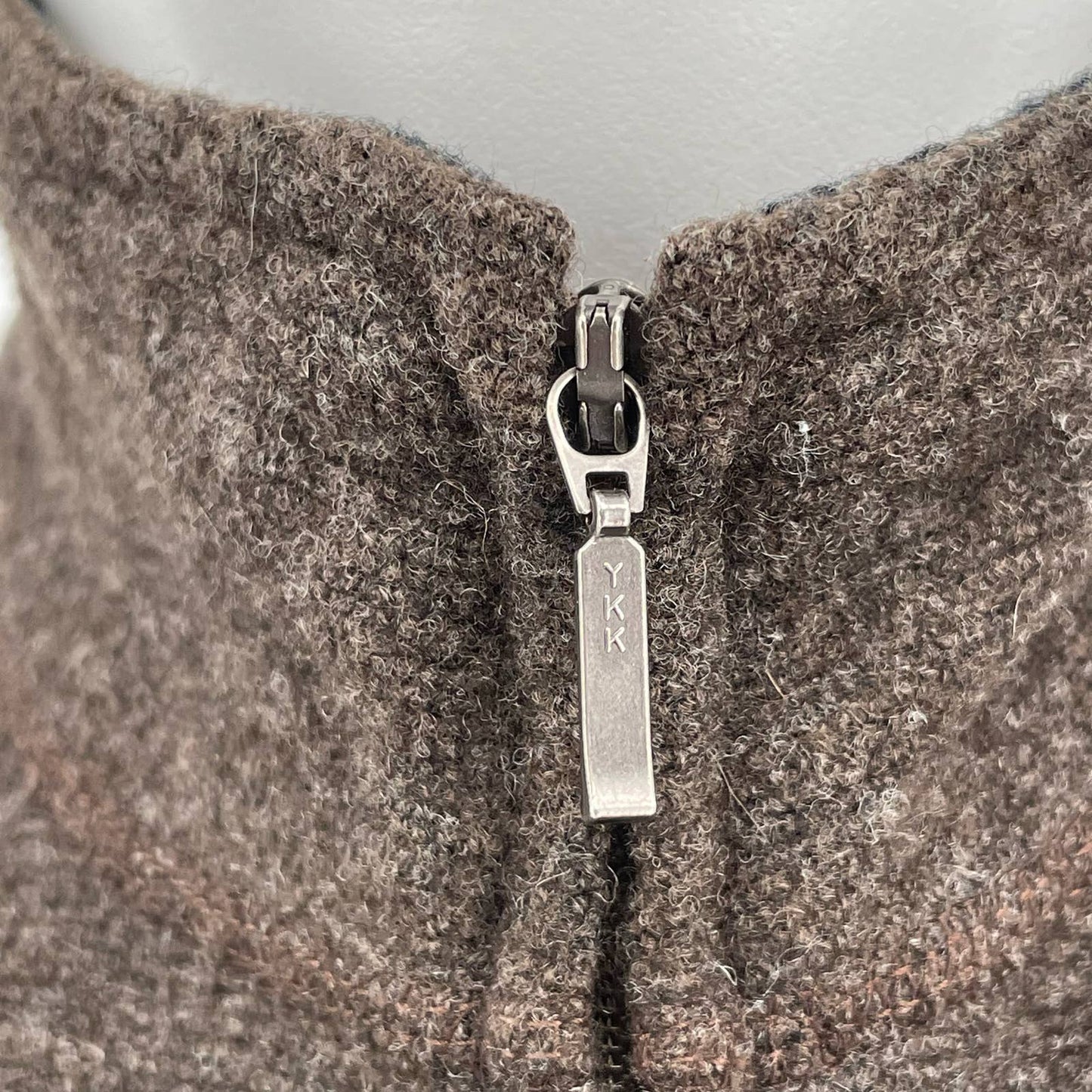 Ibex Merino Wool Full Zip Vest Brown Taupe Black Gray Pockets Outdoor Fit Size L
