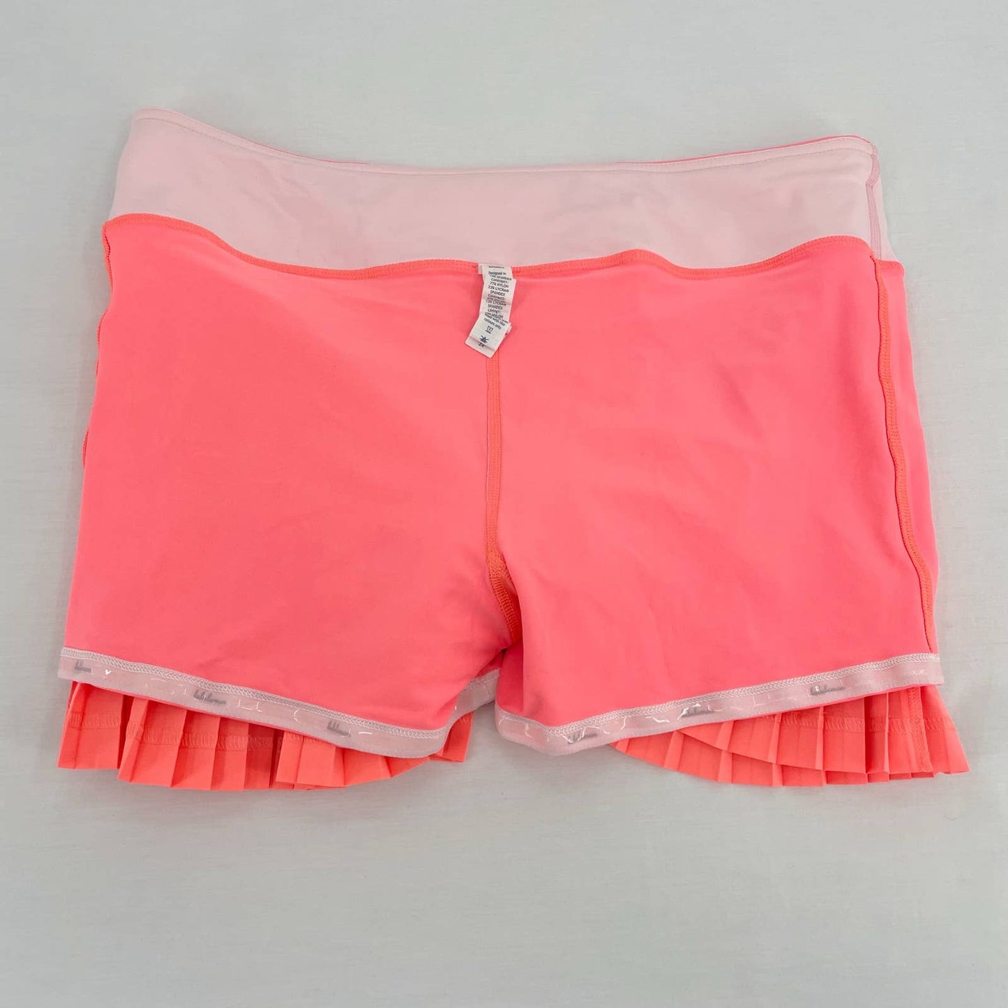 Lululemon Pleat To Street II Skirt Neon Grapefruit Pleated Skort Tennis Orange Size 10