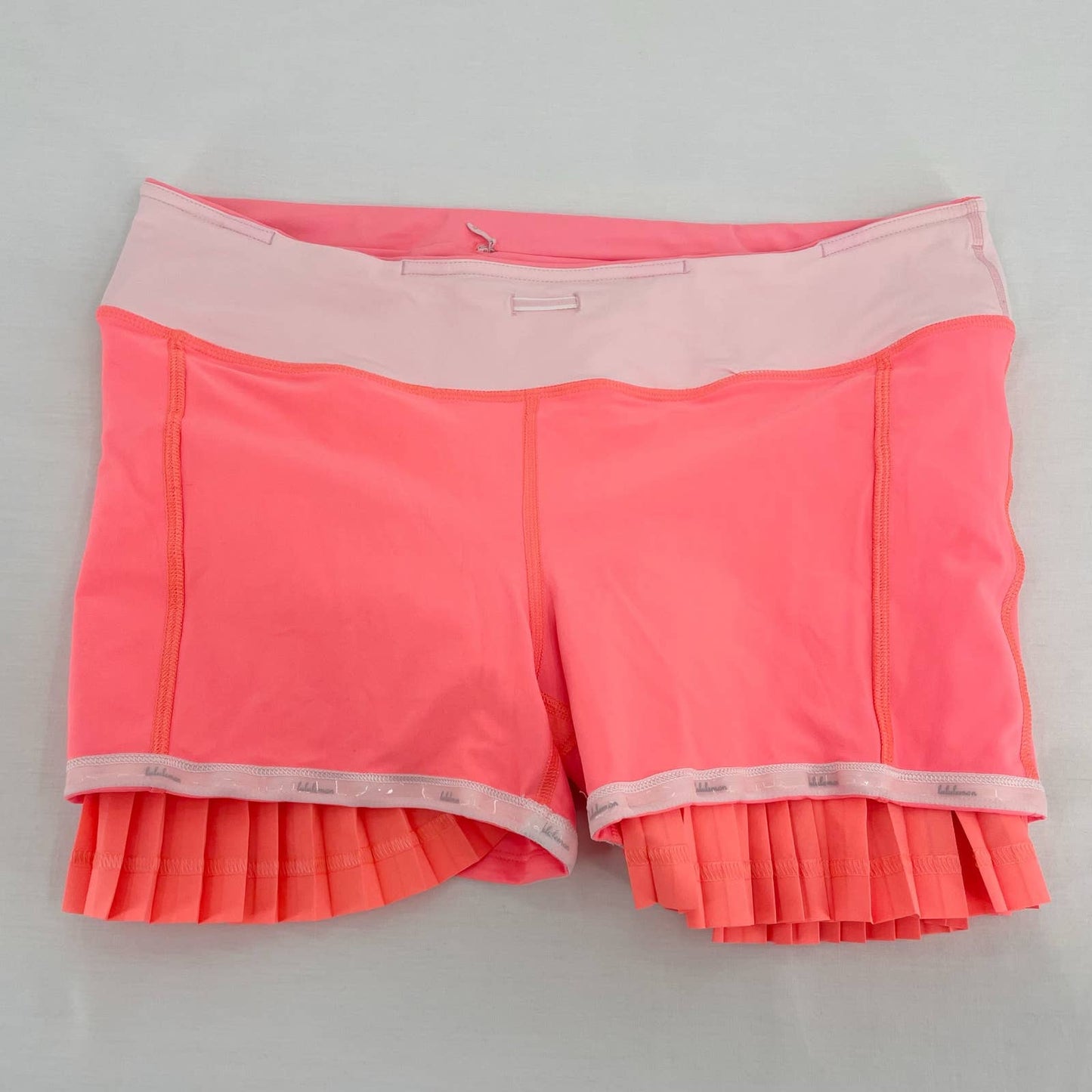Lululemon Pleat To Street II Skirt Neon Grapefruit Pleated Skort Tennis Orange Size 10