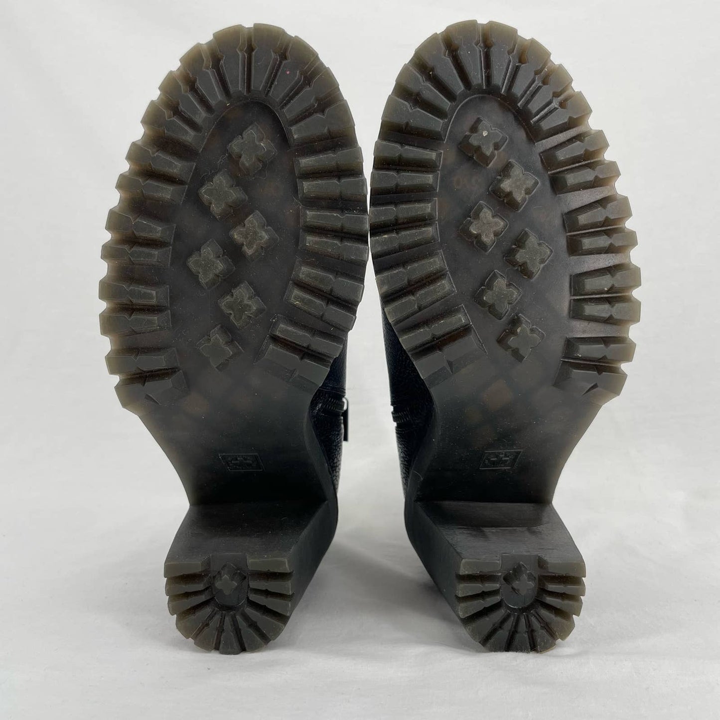 Dr. Martens Magdalena Fur Lined Black Witchy Grunge Leather Heeled Ankle Boot 10