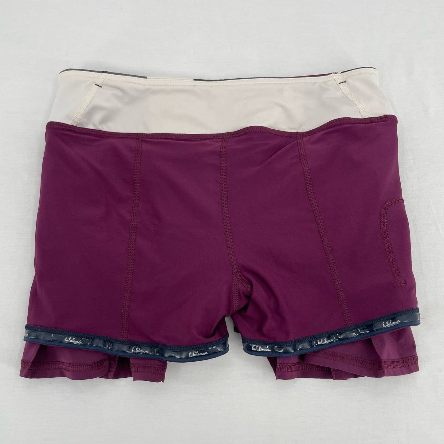 Lululemon Pace Setter Plum Pow Stripe Active Skort Tennis Skirt Golf Running Size 6