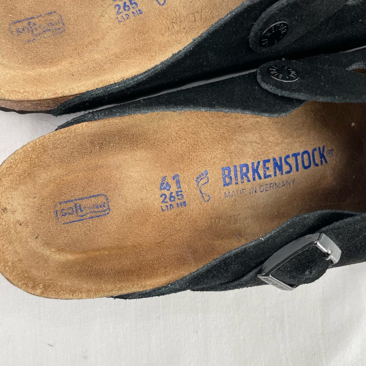 Birkenstock Black Suede Boston Clogs Soft Leather Slip On Shoe Unisex Size EU 41