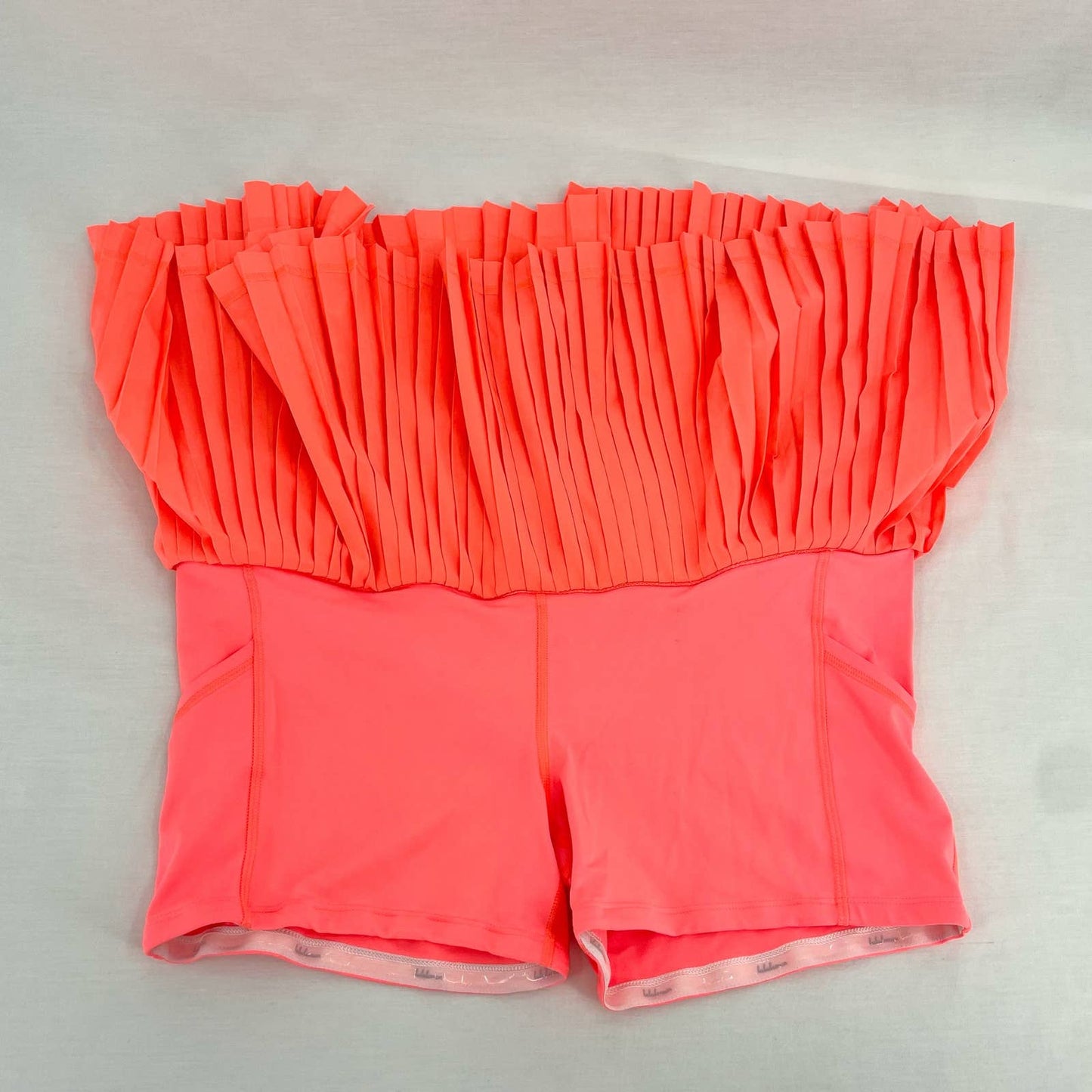 Lululemon Pleat To Street II Skirt Neon Grapefruit Pleated Skort Tennis Orange Size 10