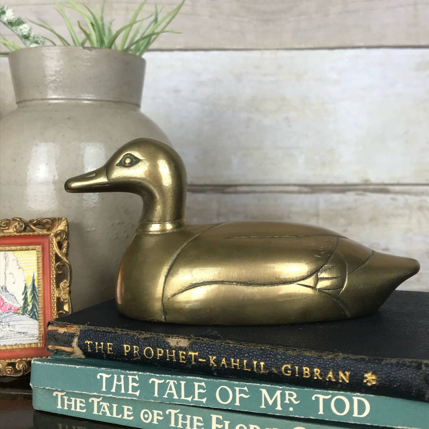 Vintage Brass Duck Rustic Cabin Mid-Century Shabby Farmhouse Traditional Decor