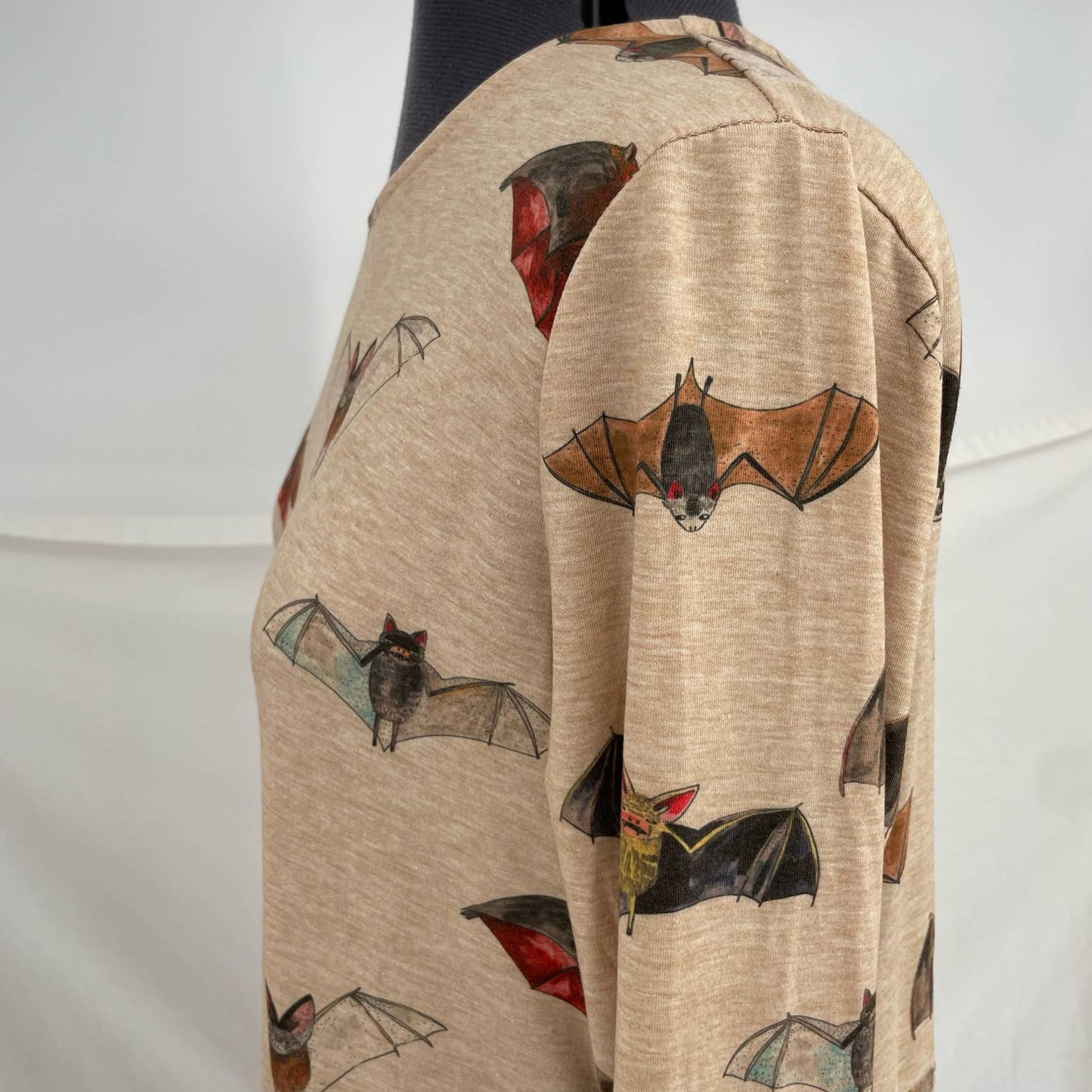 NEW ModCloth Pepaloves Bat’ll Do Bat Print Mini Dress Long Sleeve Halloween Fall Size L