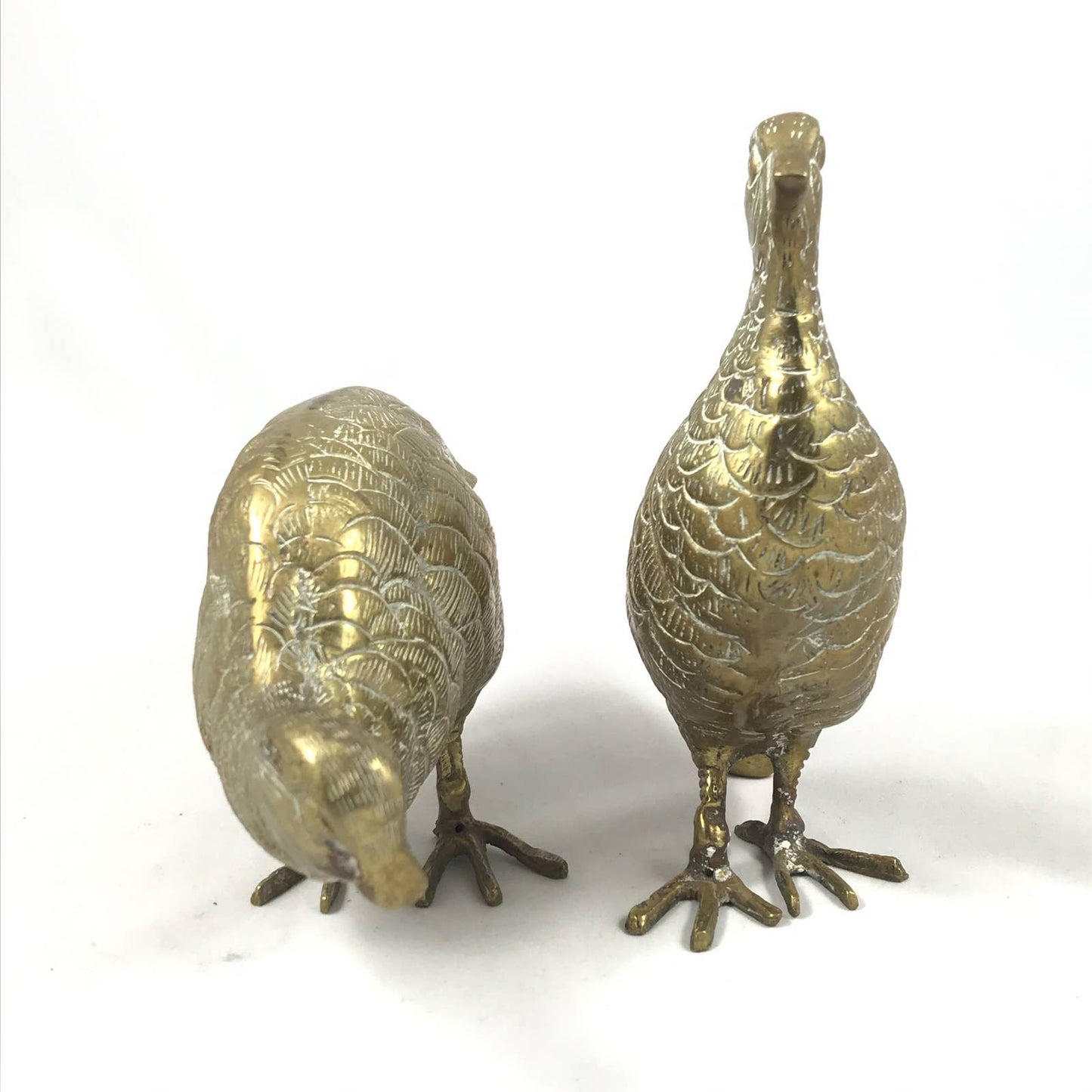 Vintage Brass Quail Grouse Pair MidMod Game Birds Rustic Chic Farmhouse Decor