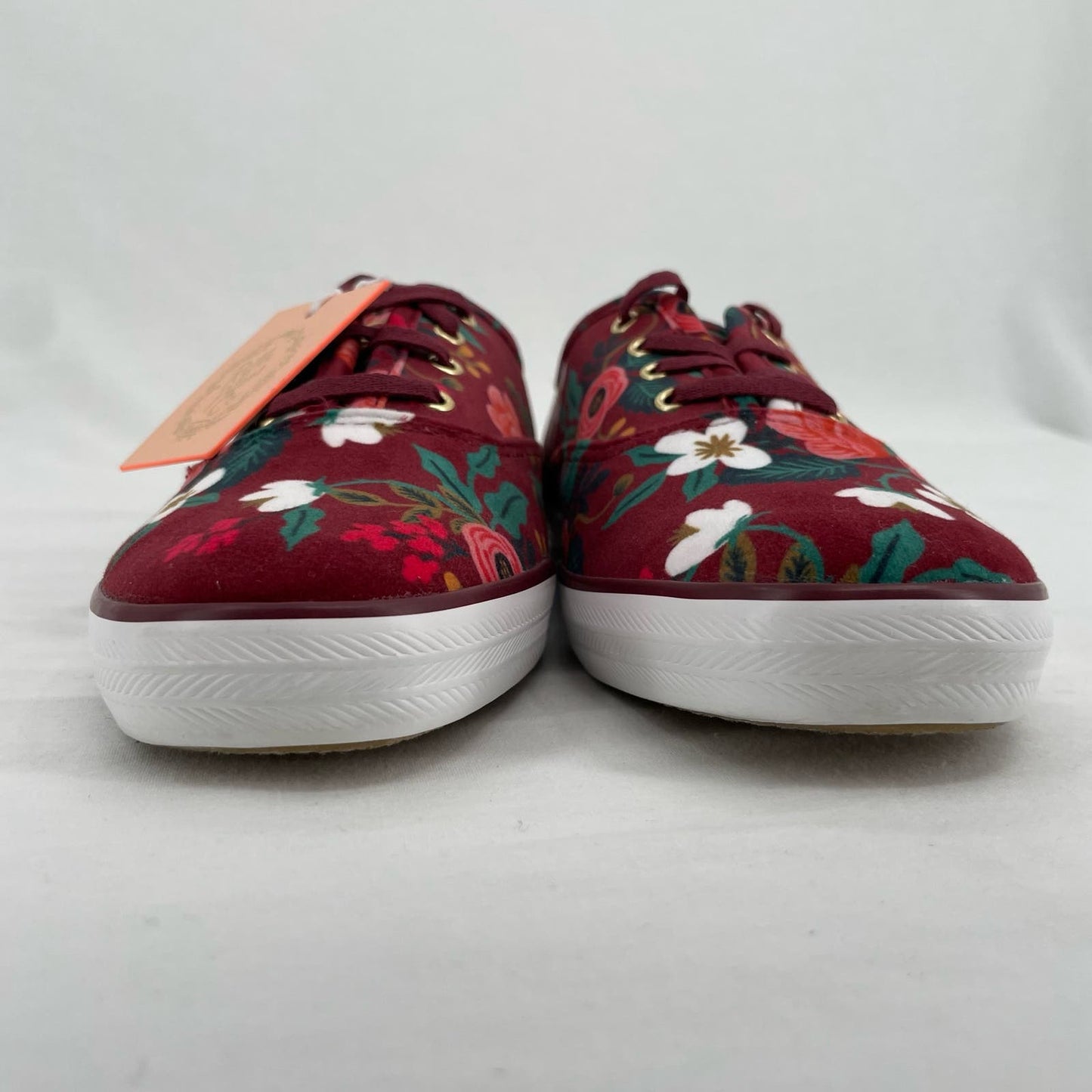 NEW Keds X Rifle Paper Co Sneakers Red Velvet Floral Garden Fall Flats Shoes Size 8.5