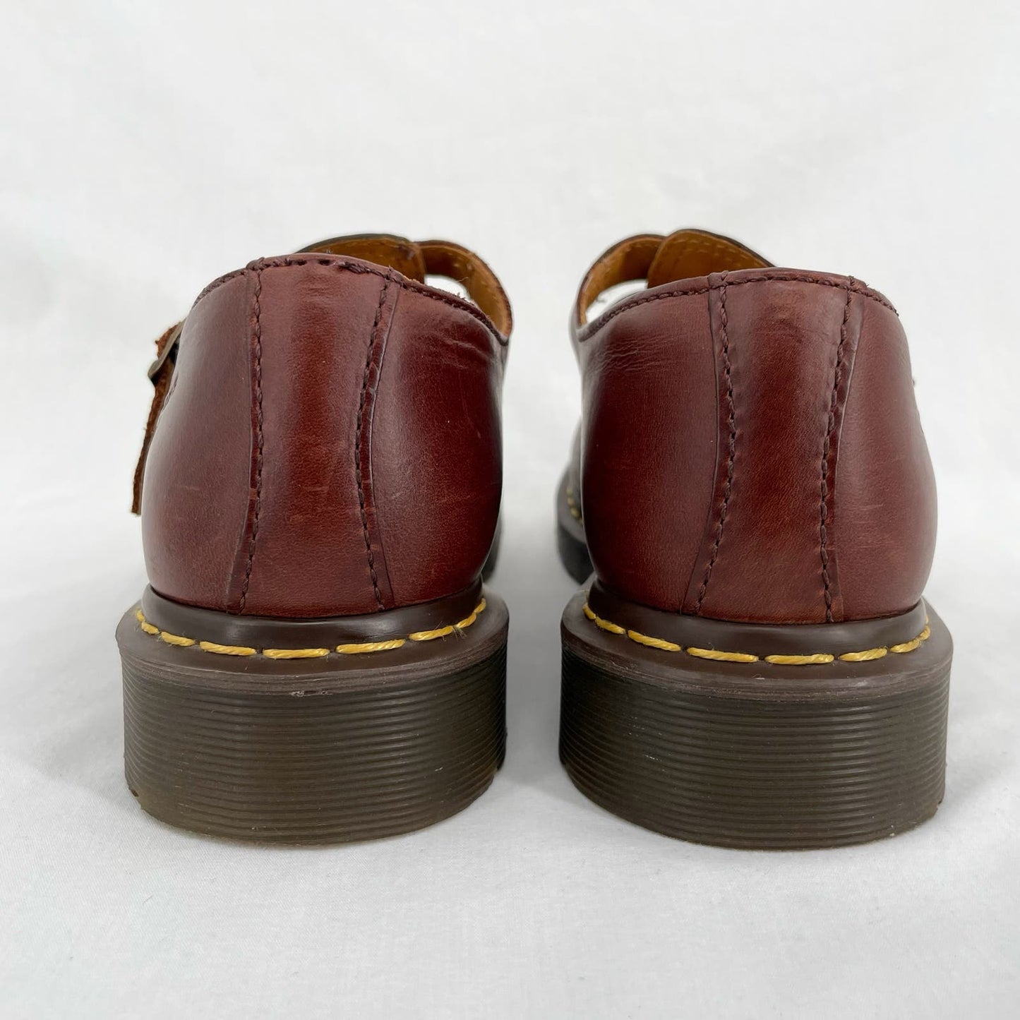 Dr. Martens Mary Jane Brown Smooth Leather Double Buckle Oxford Classic Shoes Size 8