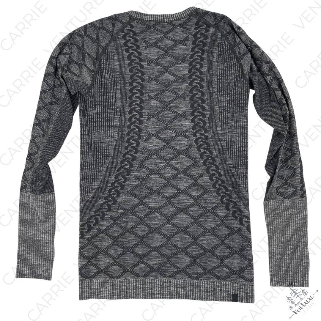 Lululemon Rest Less Gray Black Pullover Knit Long Sleeve Running Activewear Top