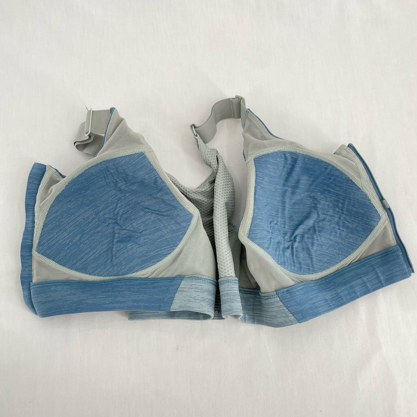 Outdoor Voices Zip Up Front Sports Bra Provincial Blue Adjustable Straps Size XL C/D