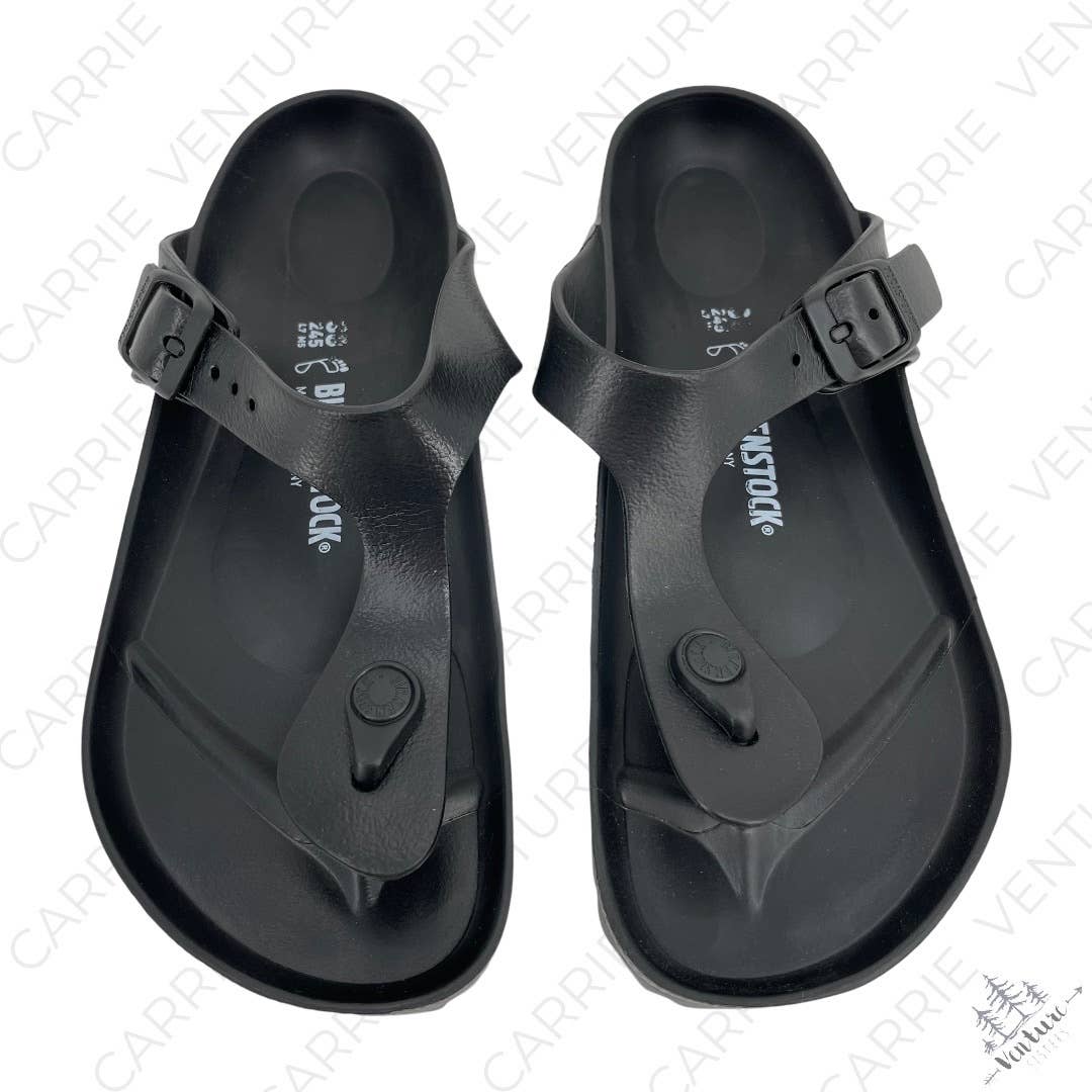 Birkenstock Gizeh Essentials EVA Solid Black Classic Thong Style Sandals Size EU 38