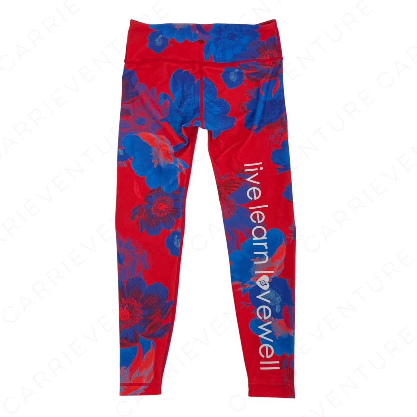 Peloton Emma Lovewell WITH Red Blue Floral Leggings Wear It To Heart Women’s Size S