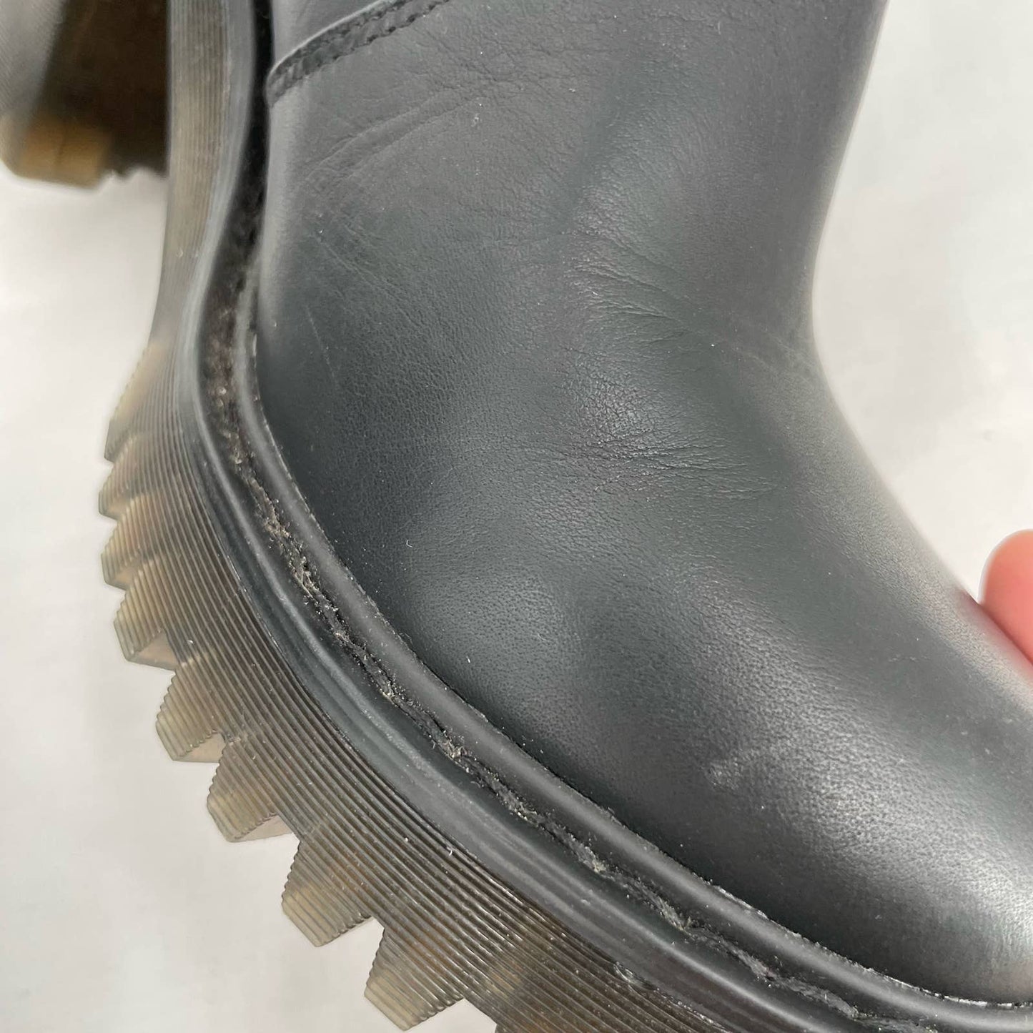 Dr. Martens Magdalena II Black Heeled Boots Zippers Lug Sole Chunky Heel Size 9