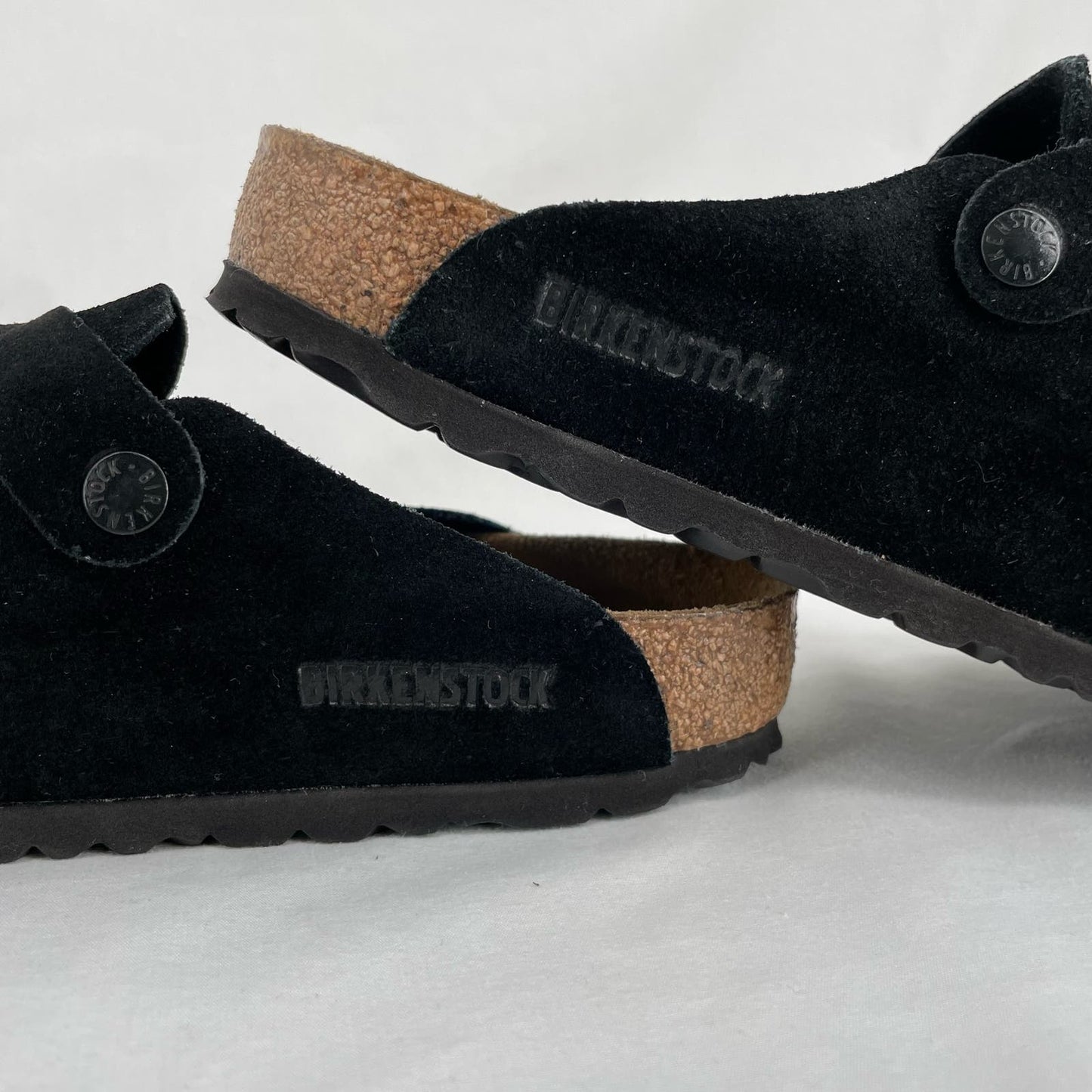 Birkenstock Black Suede Boston Clogs Soft Leather Slip On Shoe Unisex Size EU 41