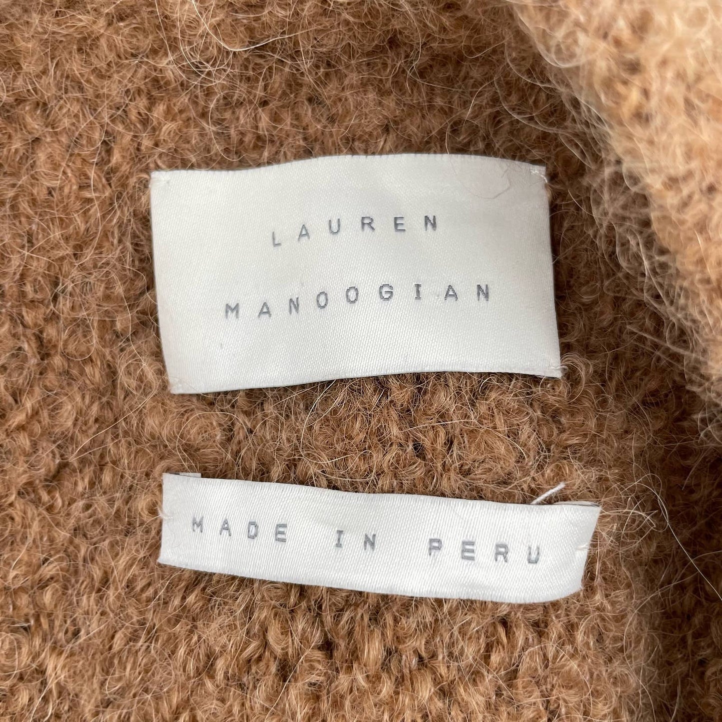 Lauren Manoogian Horizontal Poncho Camel Tan Oversized Alpaca Wool Blend One Size