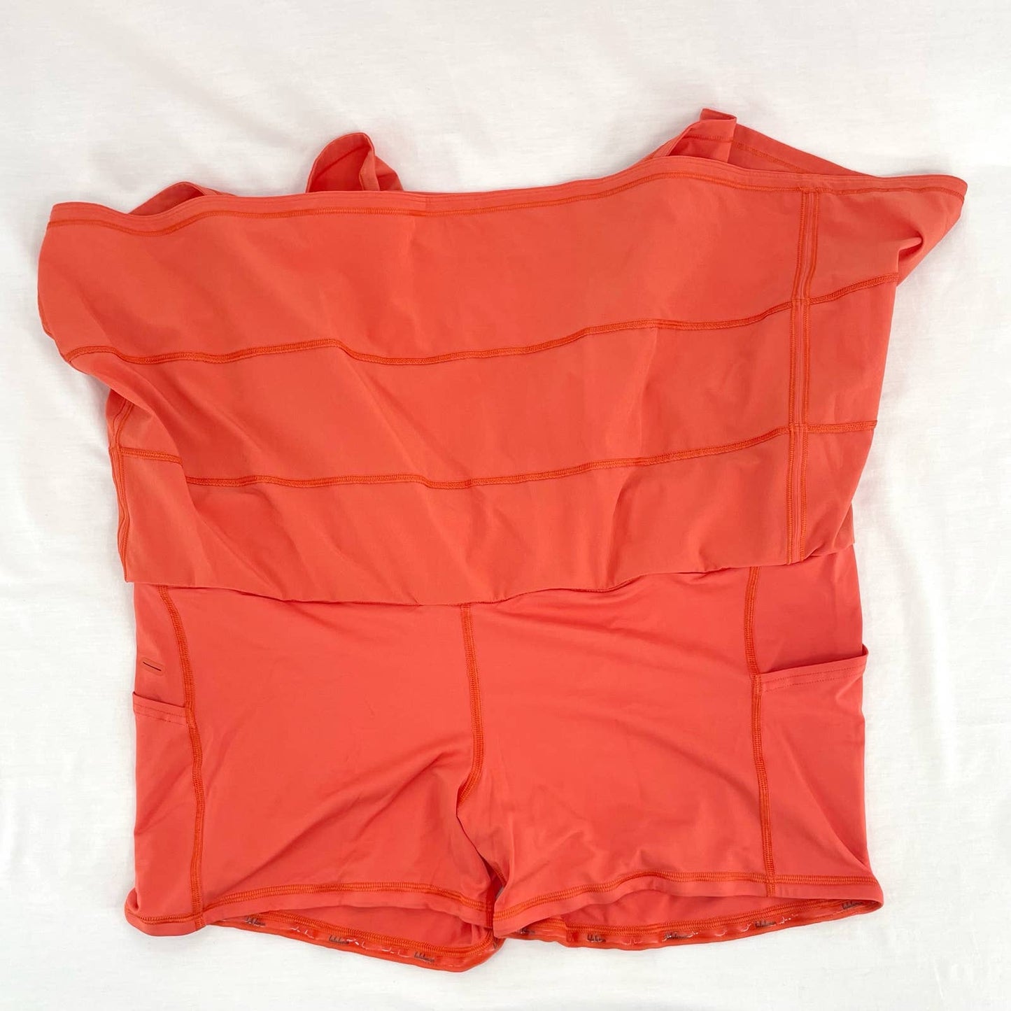 Lululemon Tall Pace Rival Active Skirt Skort Warm Coral Orange Pleats Tennis Size 18
