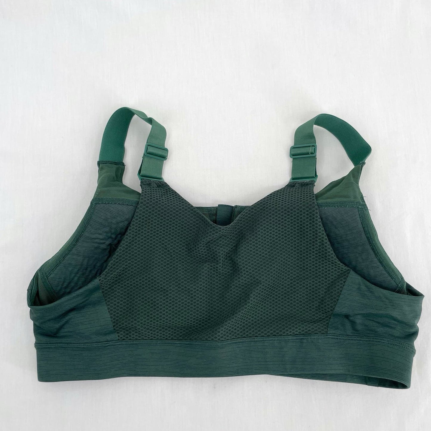 Outdoor Voices Zip Up Front Sports Bra Evergreen Dark Green Adjustable Straps Size XL (C/D)
