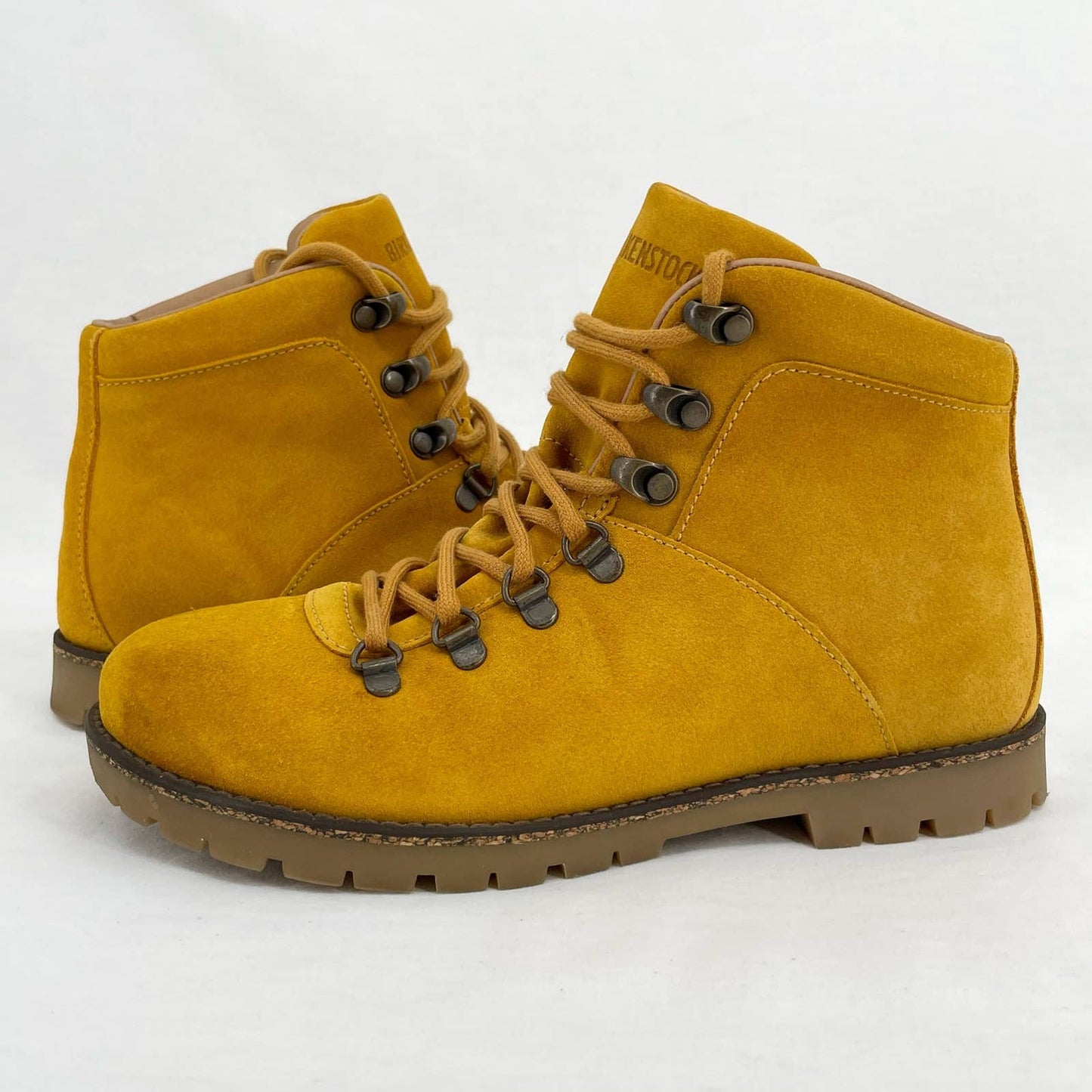 Birkenstock Jackson Boot Lace Up Ochre Yellow Suede Nubuck Narrow Size EU 38 | US 7