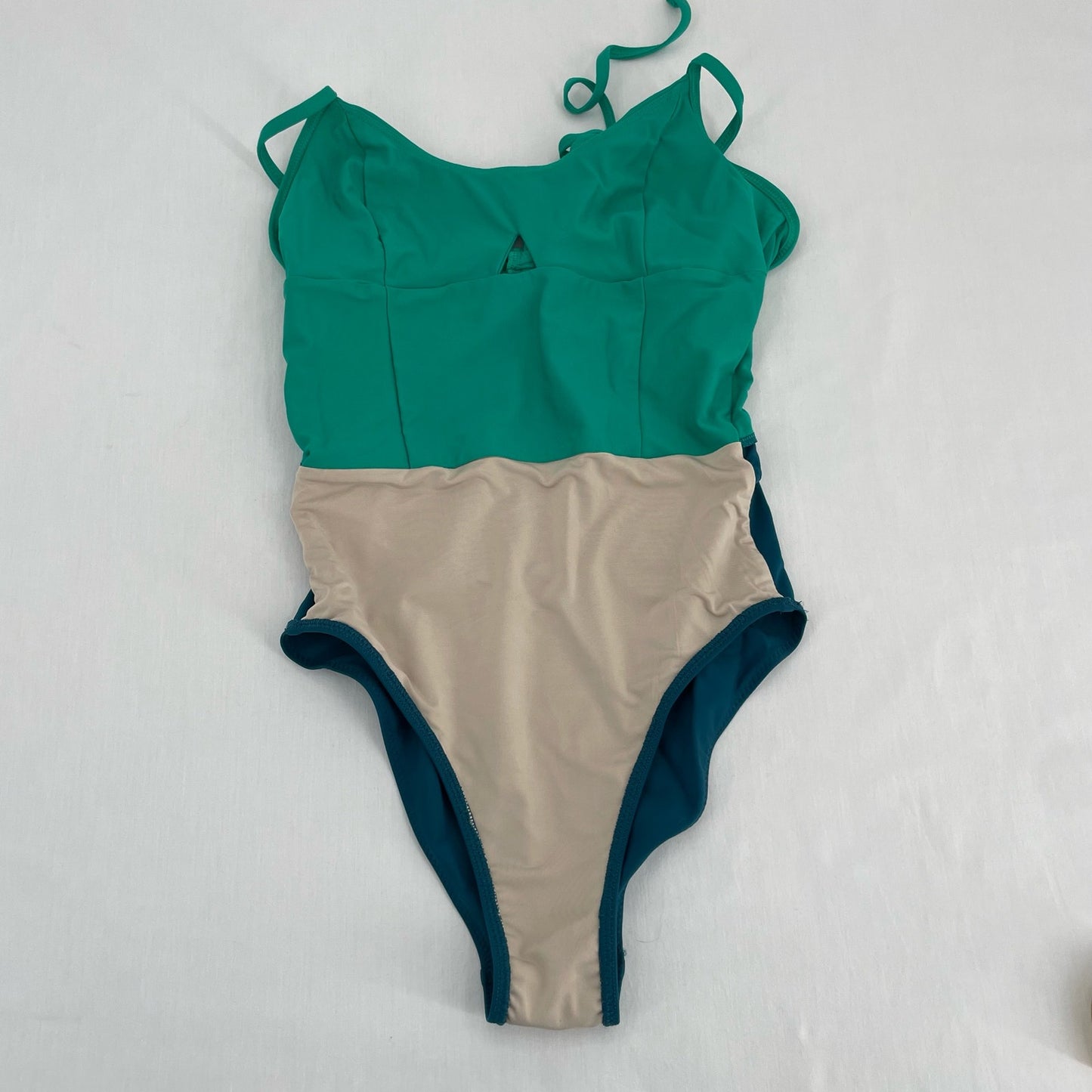 Summersalt The Swan Dive Green Teal Seaglass Seaweed Keyhole One Piece Swimsuit, Size 2