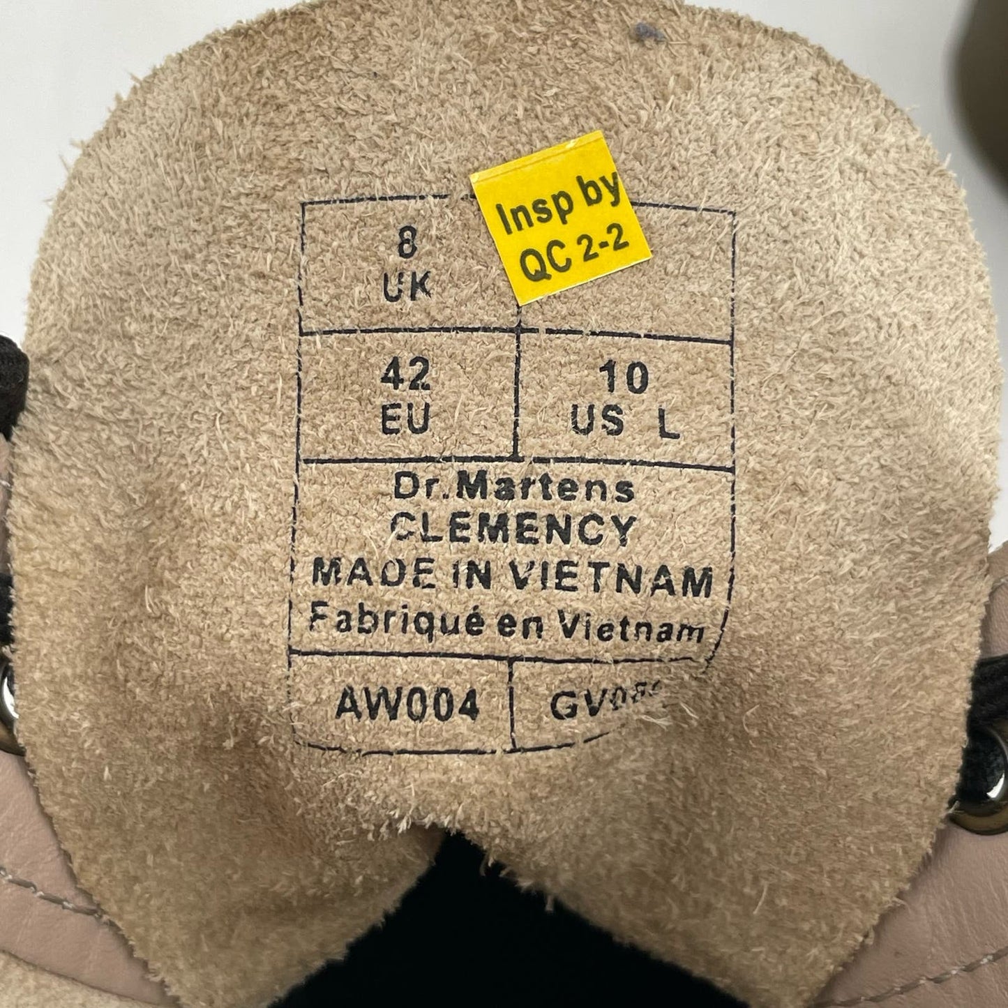 Dr. Martens Clemency Boots Natural Leather Heeled Lace Up Neutral Tan Beige Size 10