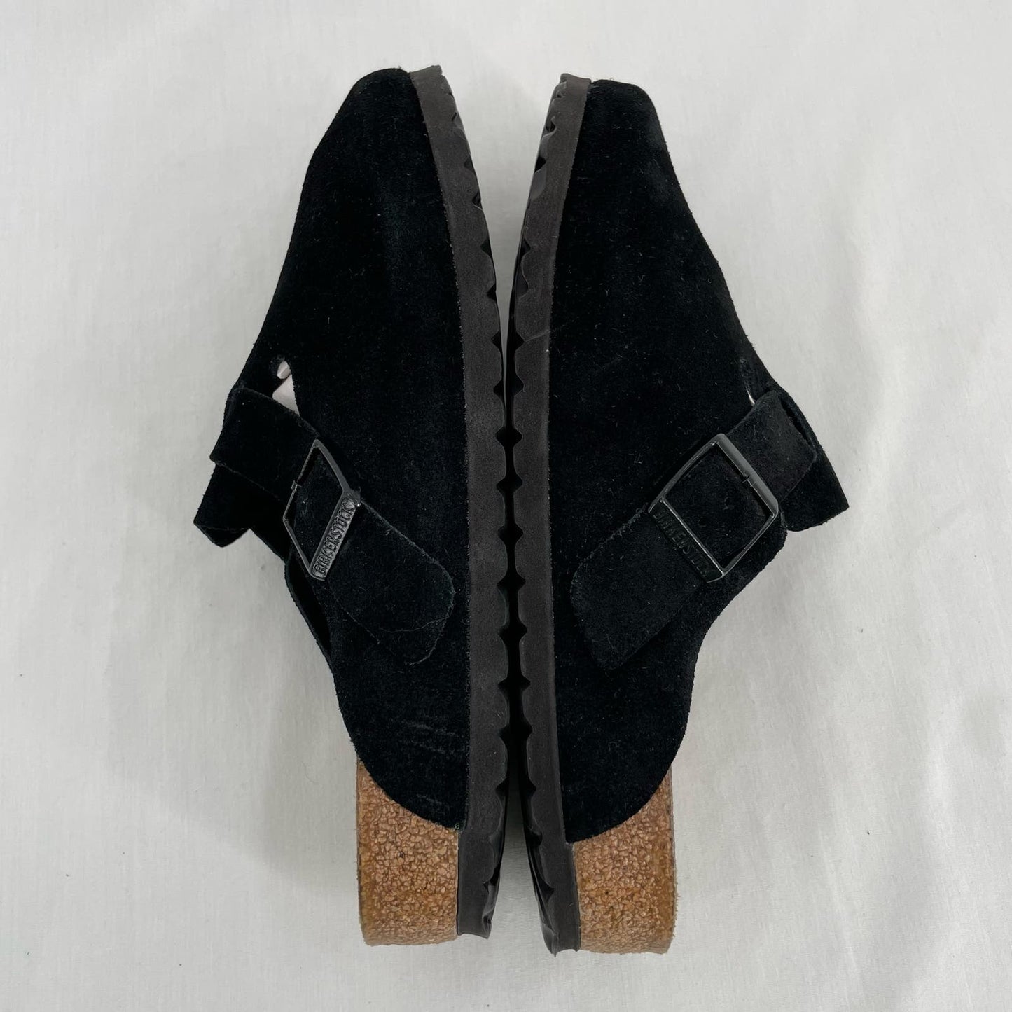 Birkenstock Black Suede Boston Clogs Soft Leather Slip On Shoe Unisex Size EU 41